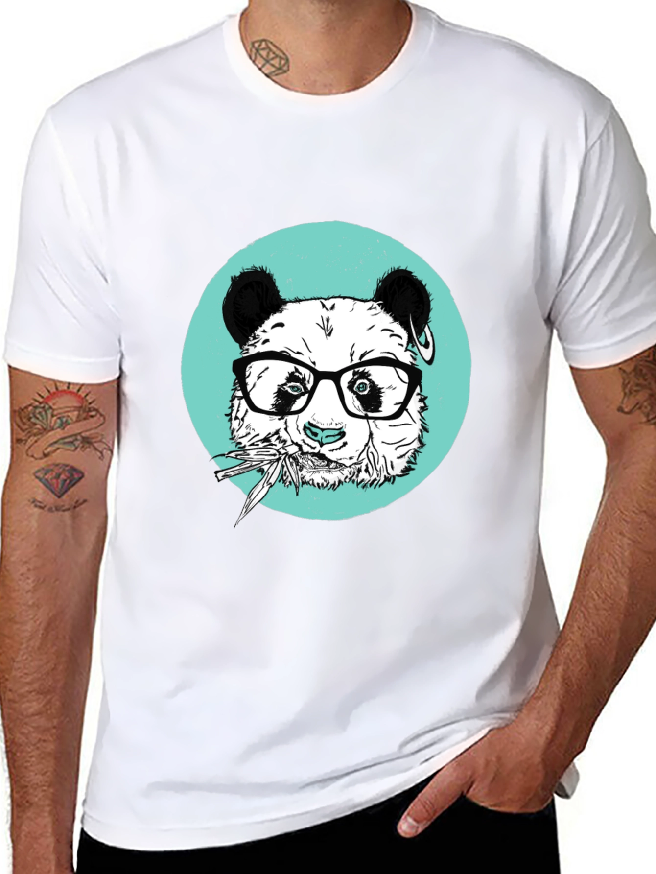 Hipster Panda T-Shirt - Cool Graphic Tee