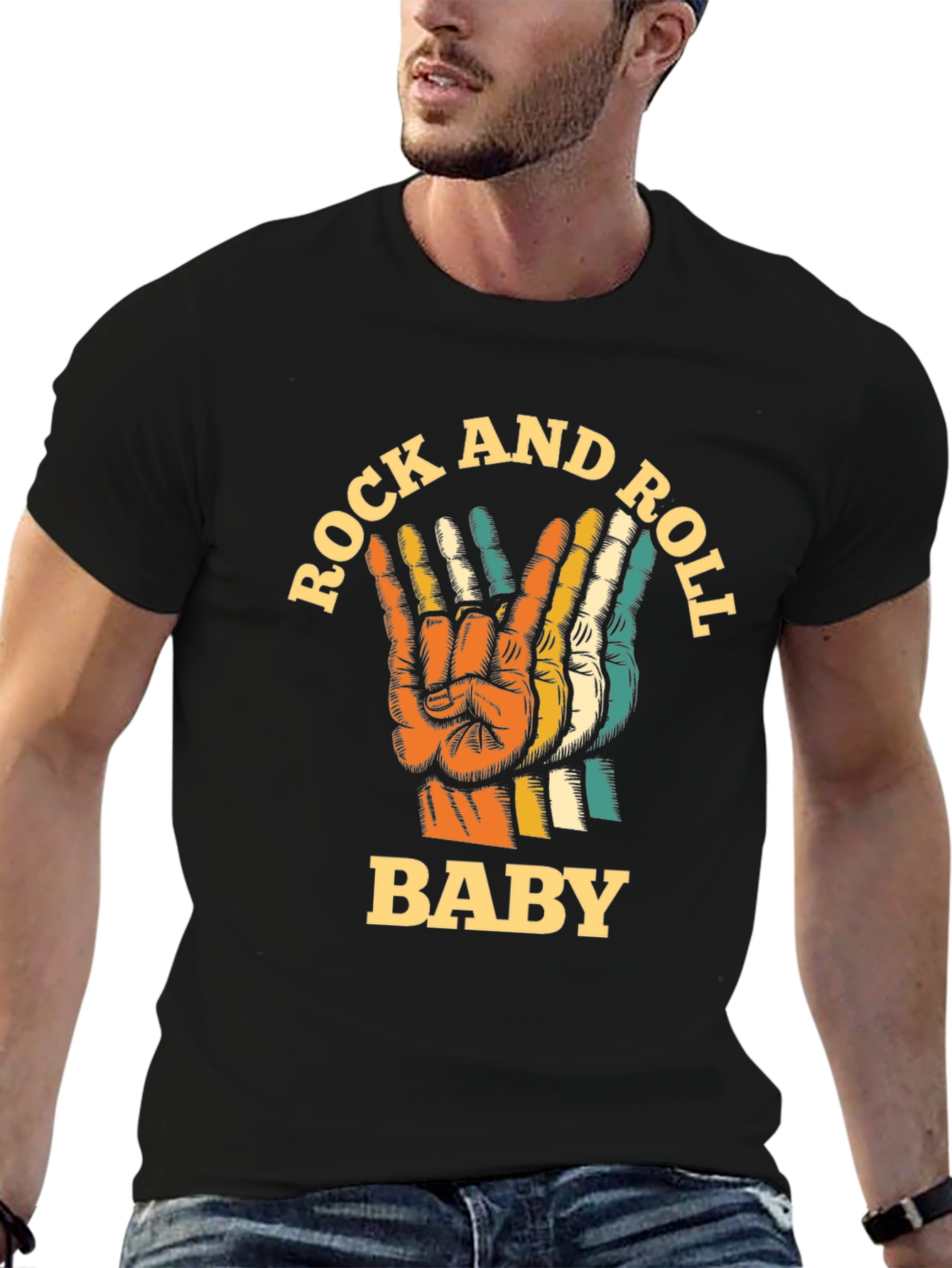 Rock and Roll Baby Retro Graphic Tee