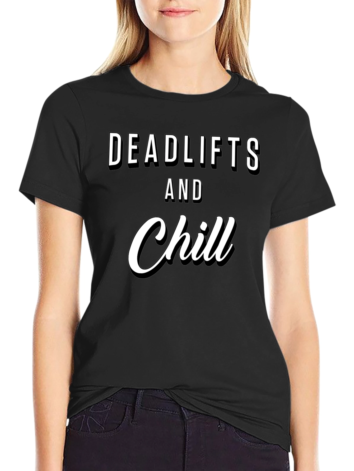 Deadlifts & Chill Black Graphic Tee