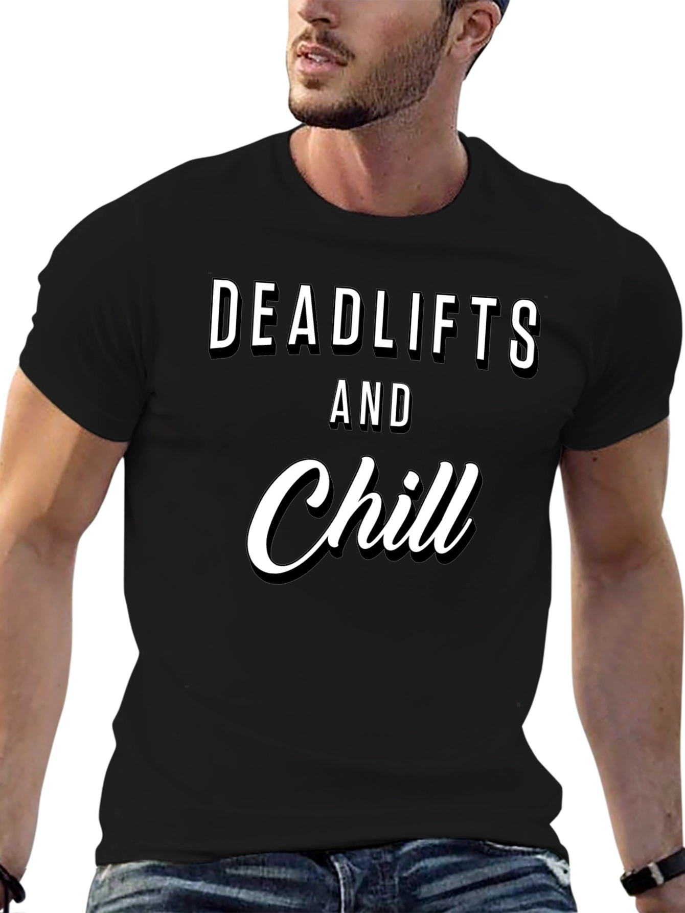 Deadlifts & Chill Black Graphic Tee