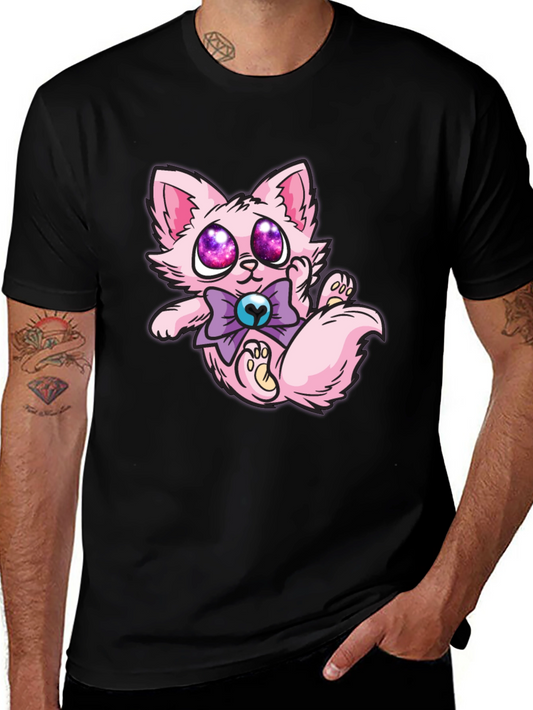 Cute Cartoon Pink Kitten T-Shirt