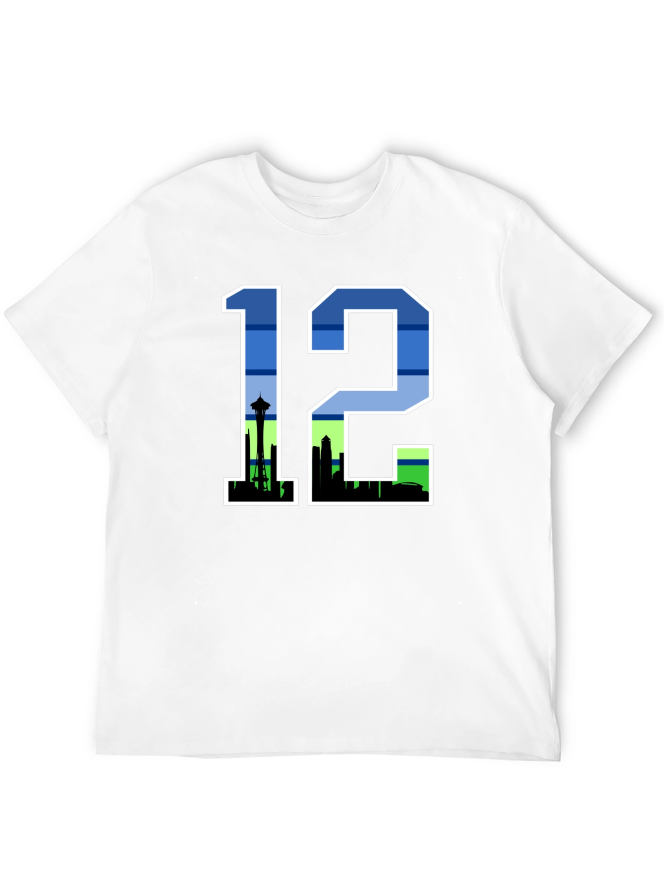 Seattle 12th Man Skyline Graphic Tee - Black