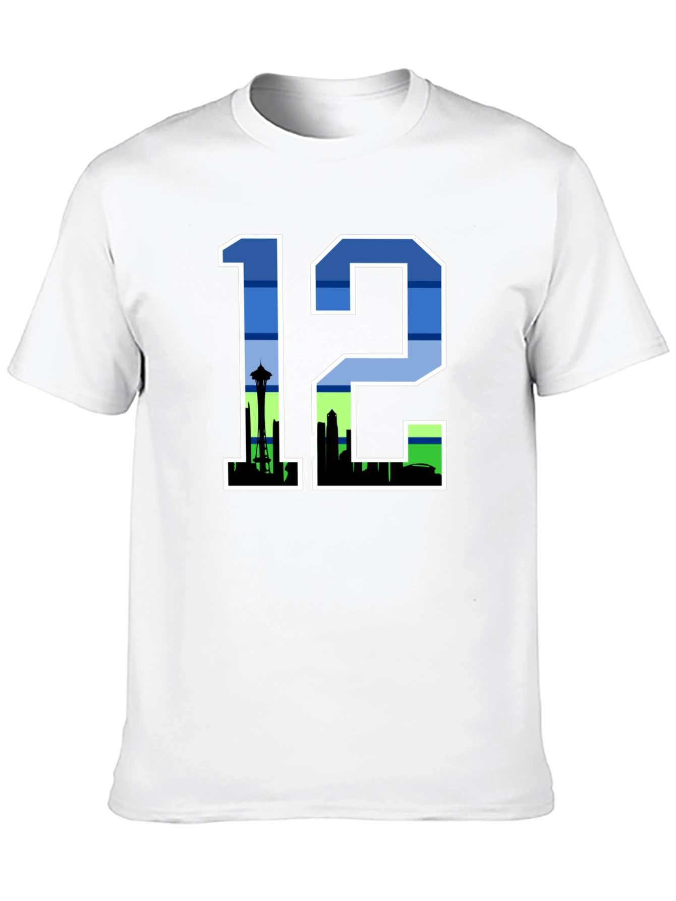 Seattle 12th Man Skyline Graphic Tee - Black