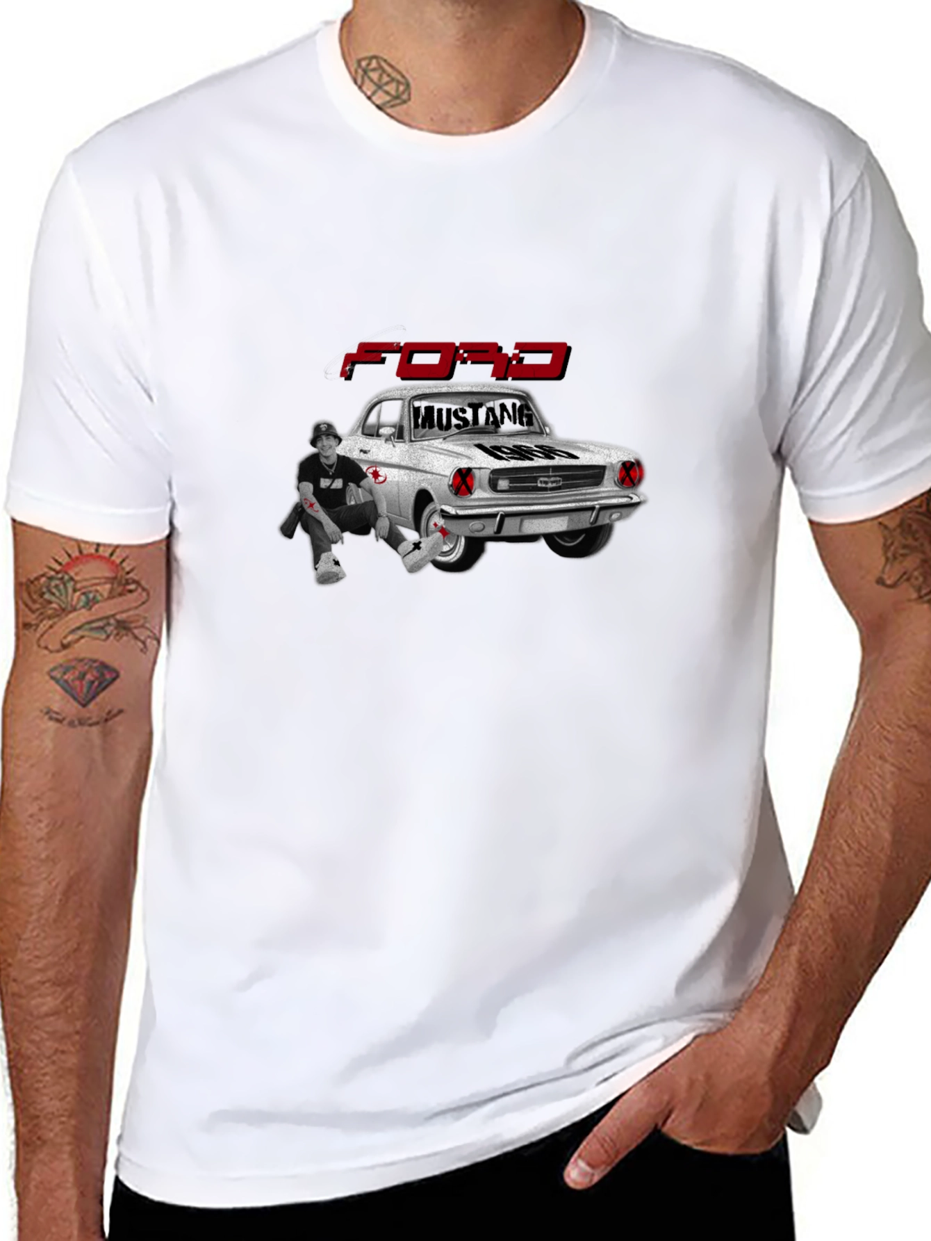 Ford Mustang 1966 Black Graphic Tee