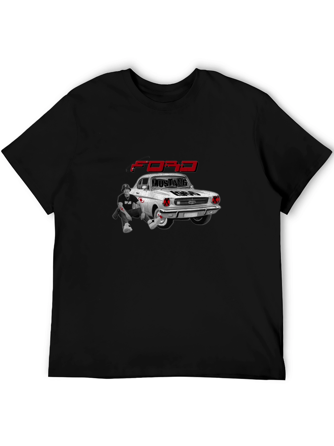 Ford Mustang 1966 Black Graphic Tee