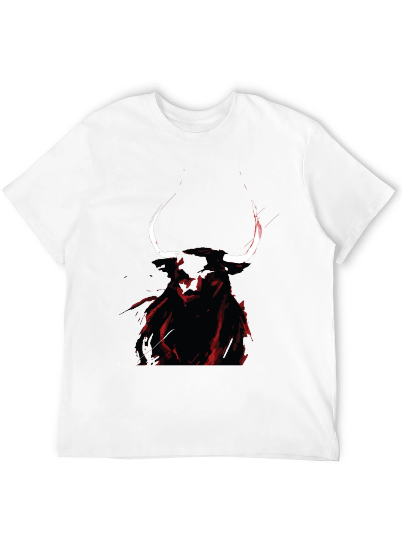 Mens Black Graphic Tee - Bull Design