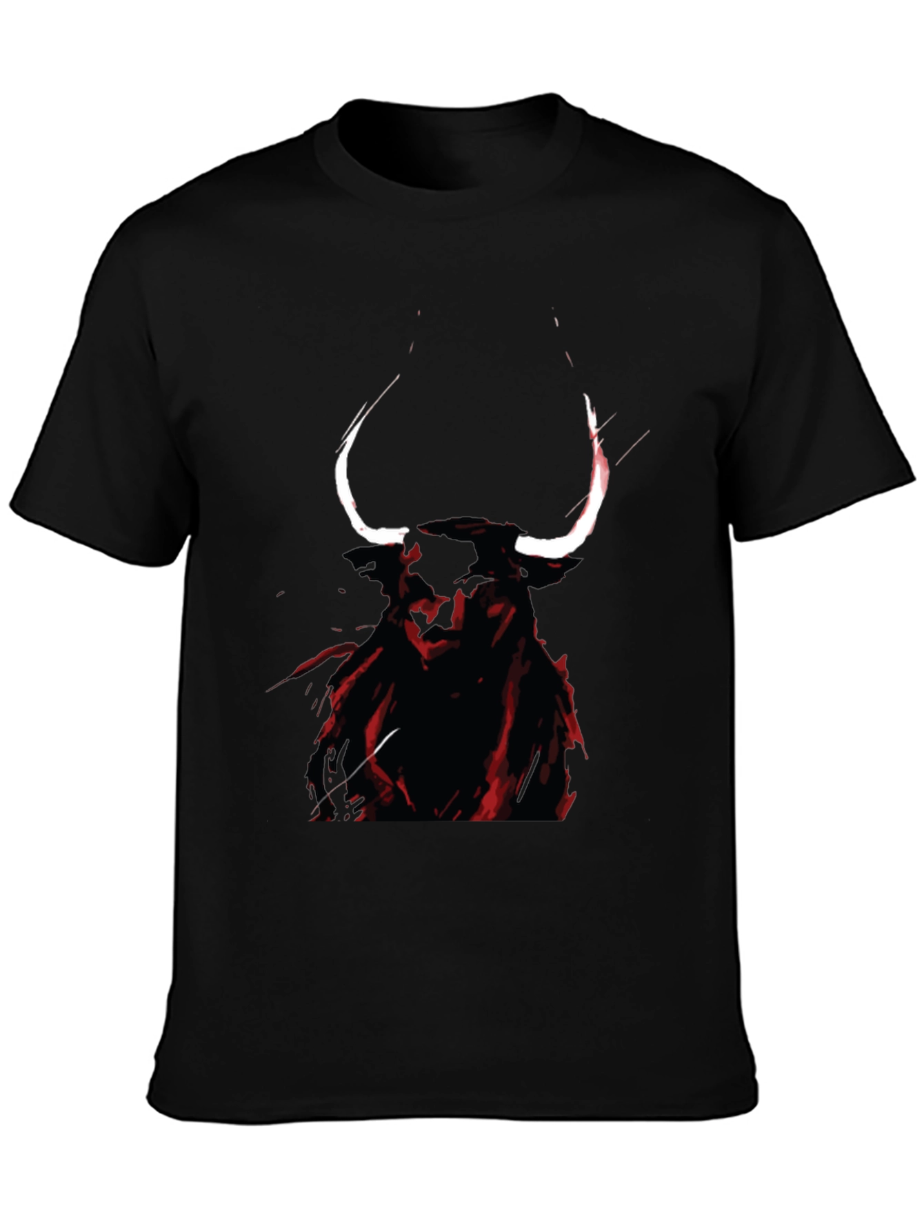 Mens Black Graphic Tee - Bull Design