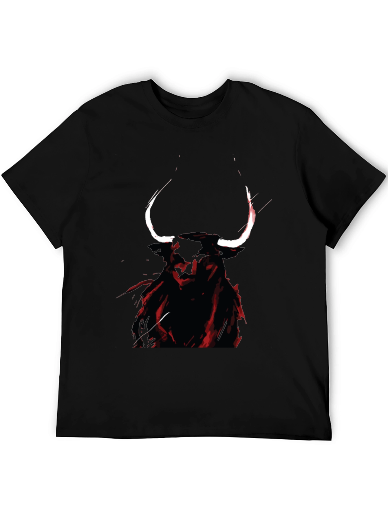 Mens Black Graphic Tee - Bull Design