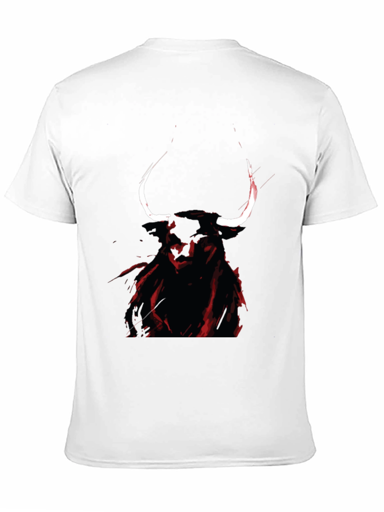 Mens Black Graphic Tee - Bull Design
