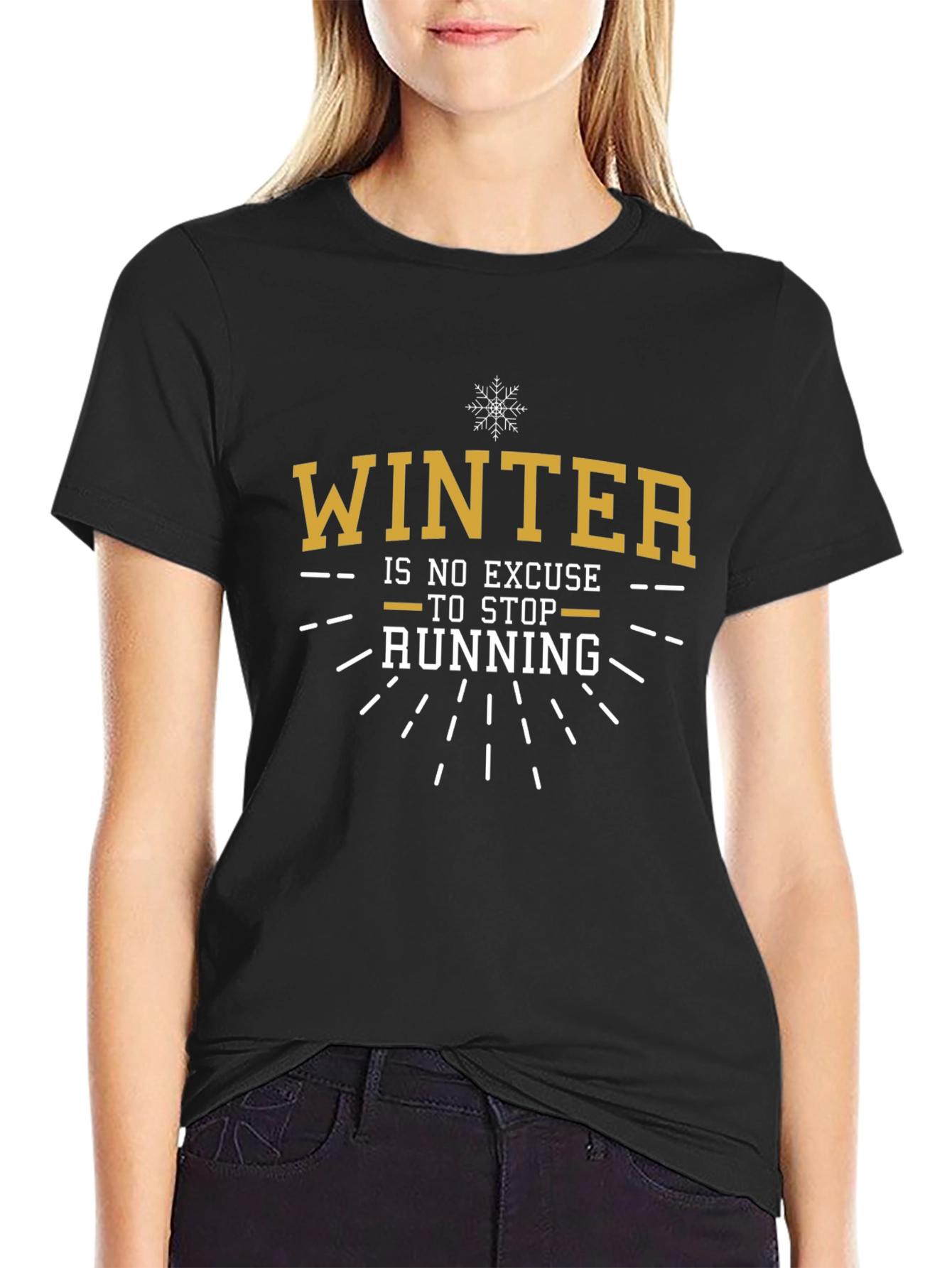 Winter Running Graphic Tee - Mens Black T-Shirt
