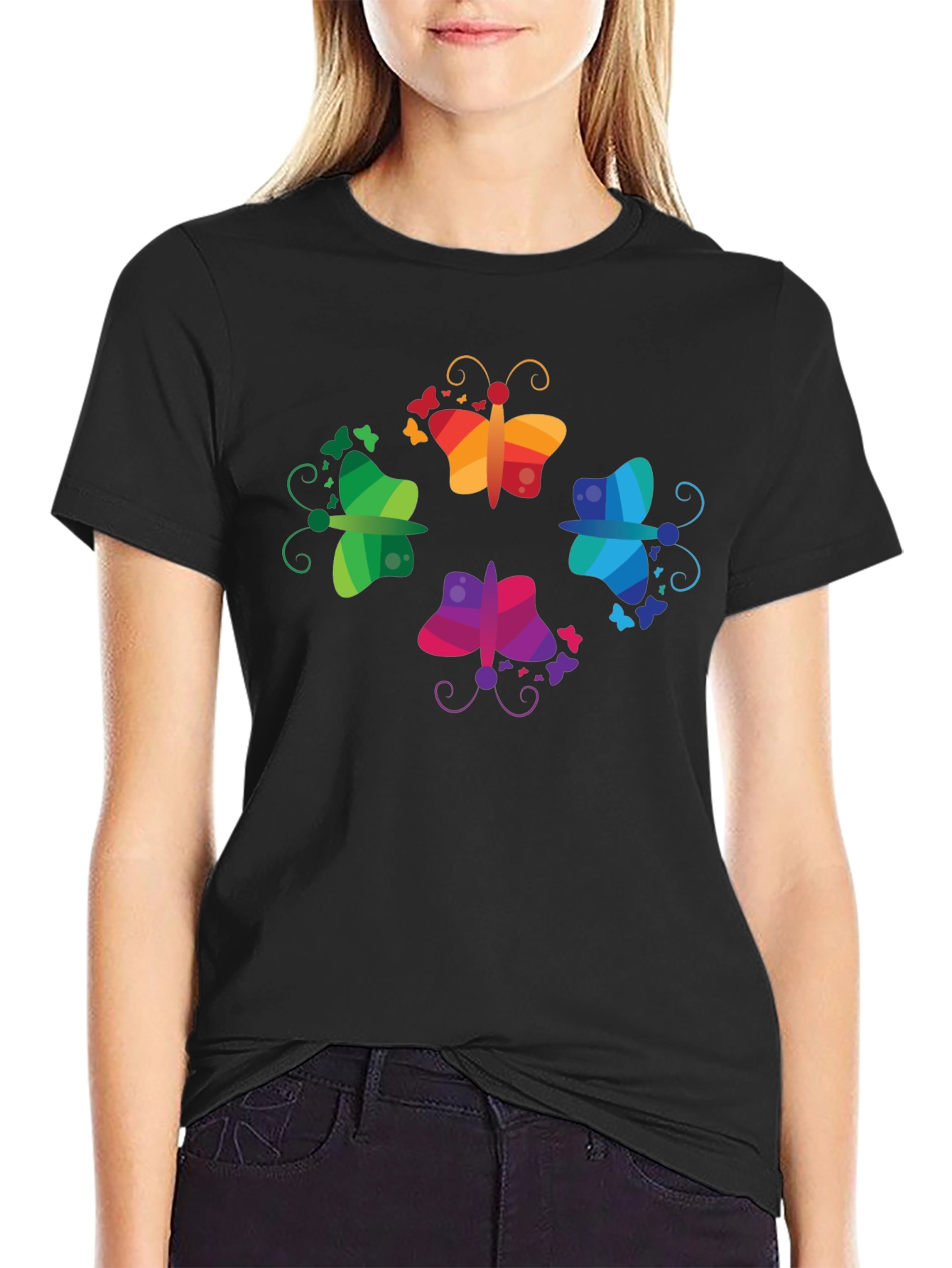 Rainbow Butterfly Graphic Tee - Fun & Vibrant