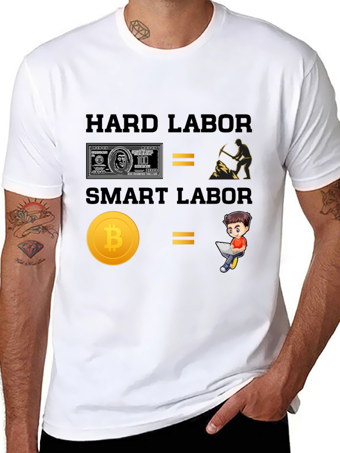 Hard Labor vs Smart Labor Bitcoin T-Shirt