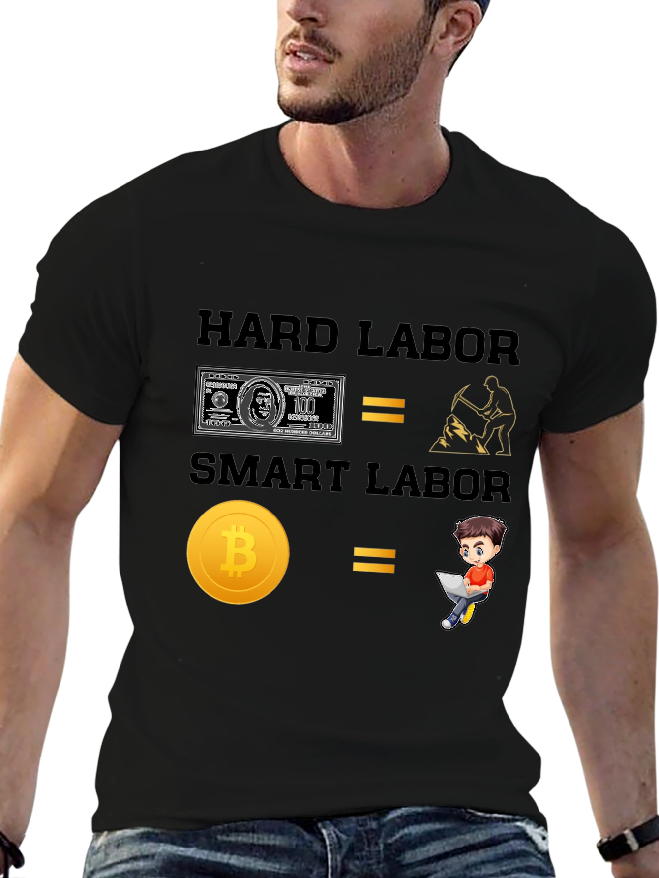 Hard Labor vs Smart Labor Bitcoin T-Shirt