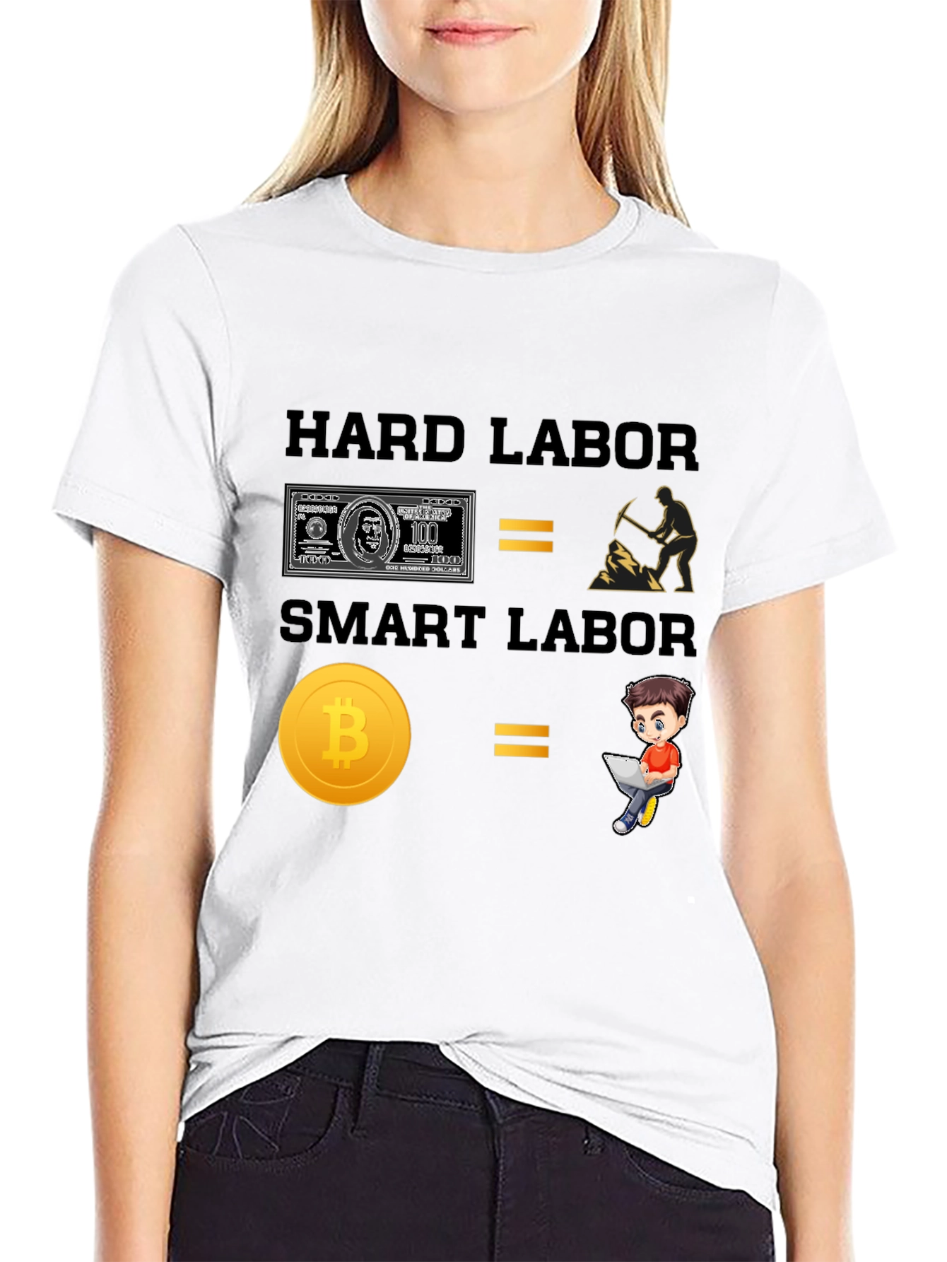 Hard Labor vs Smart Labor Bitcoin T-Shirt