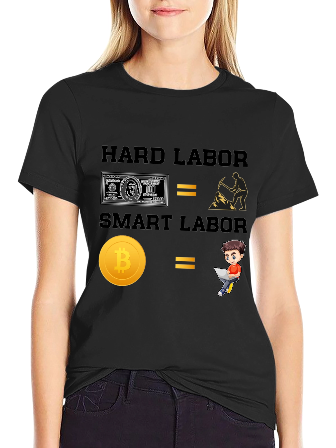 Hard Labor vs Smart Labor Bitcoin T-Shirt