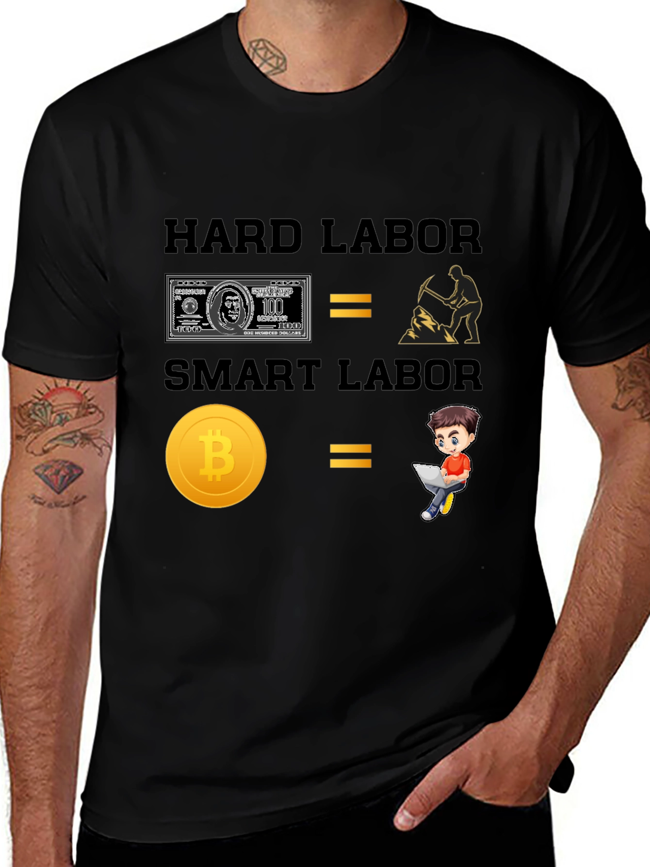 Hard Labor vs Smart Labor Bitcoin T-Shirt