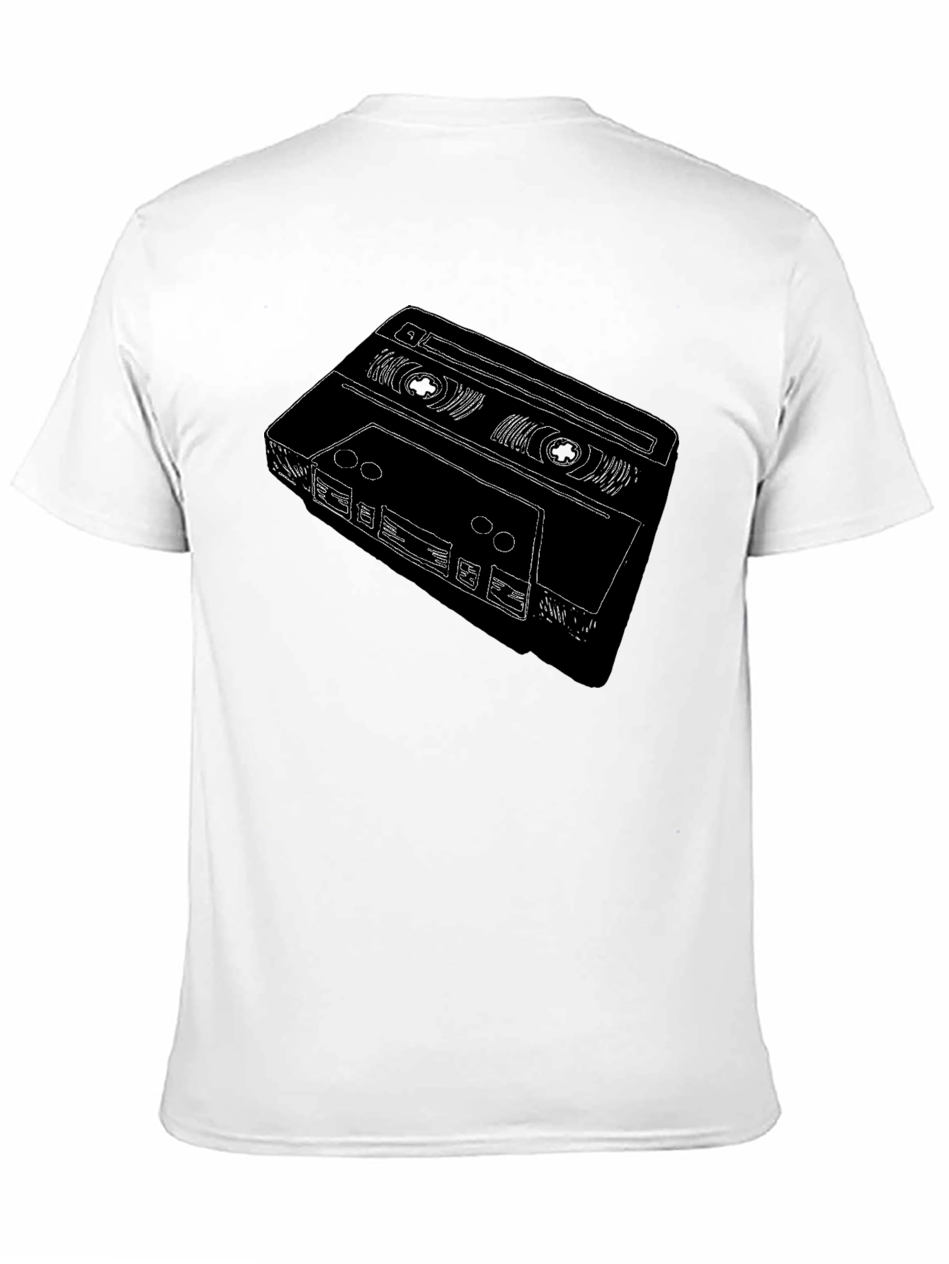 Retro Cassette Tape Graphic T-Shirt - Black