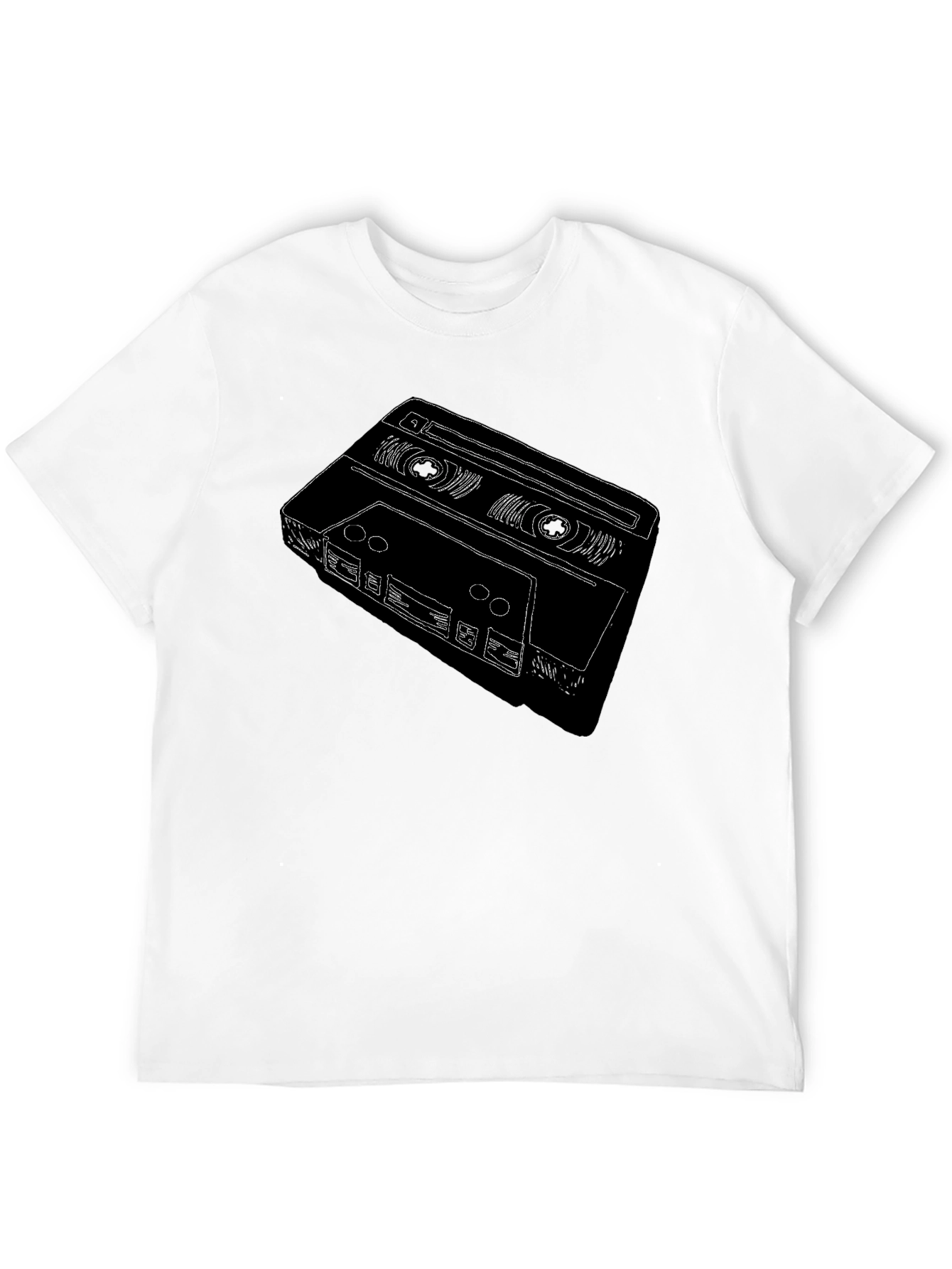 Retro Cassette Tape Graphic T-Shirt - Black