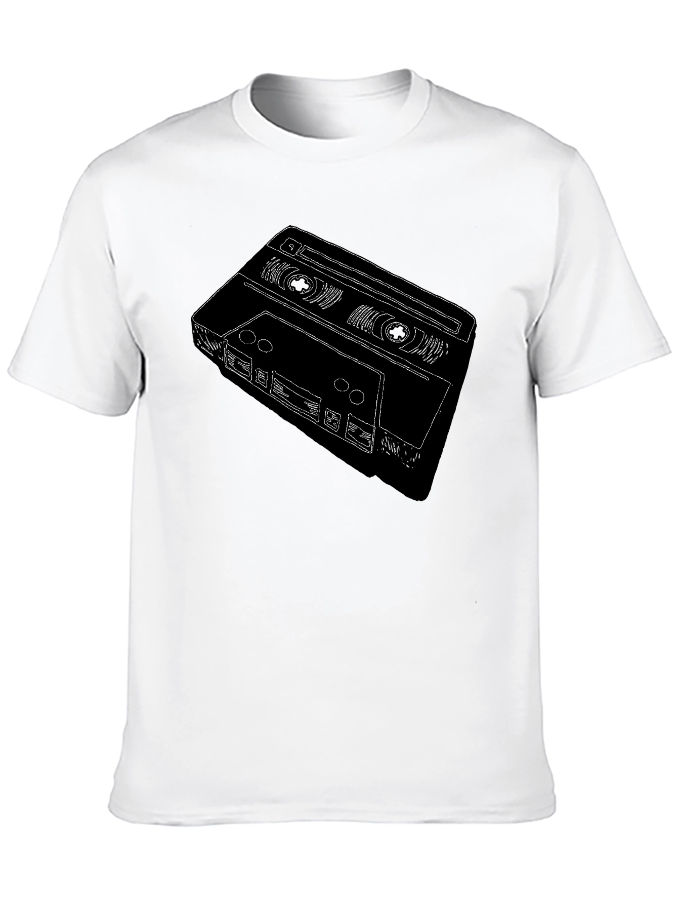 Retro Cassette Tape Graphic T-Shirt - Black