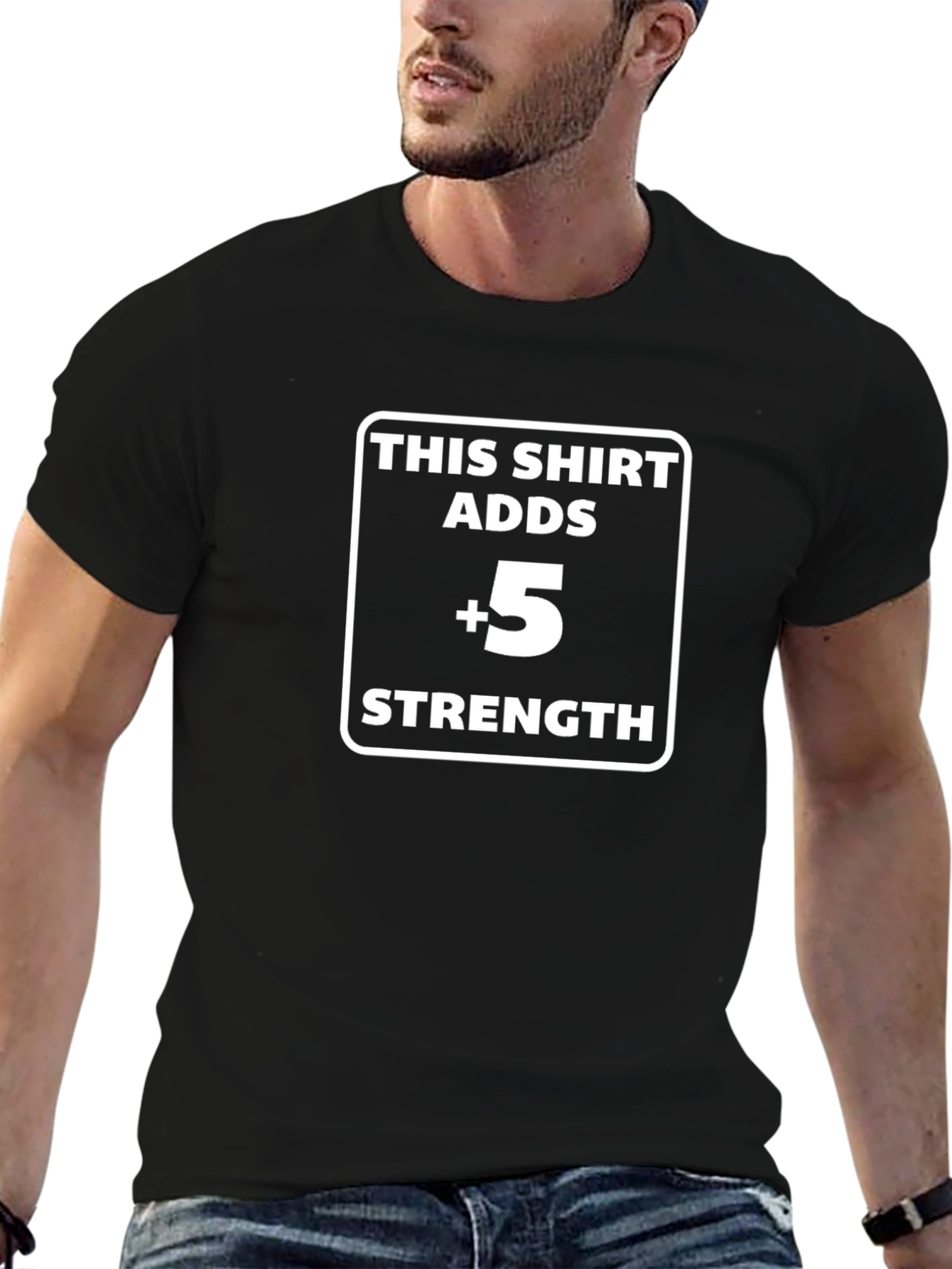 +5 Strength T-Shirt - Black Cotton Blend