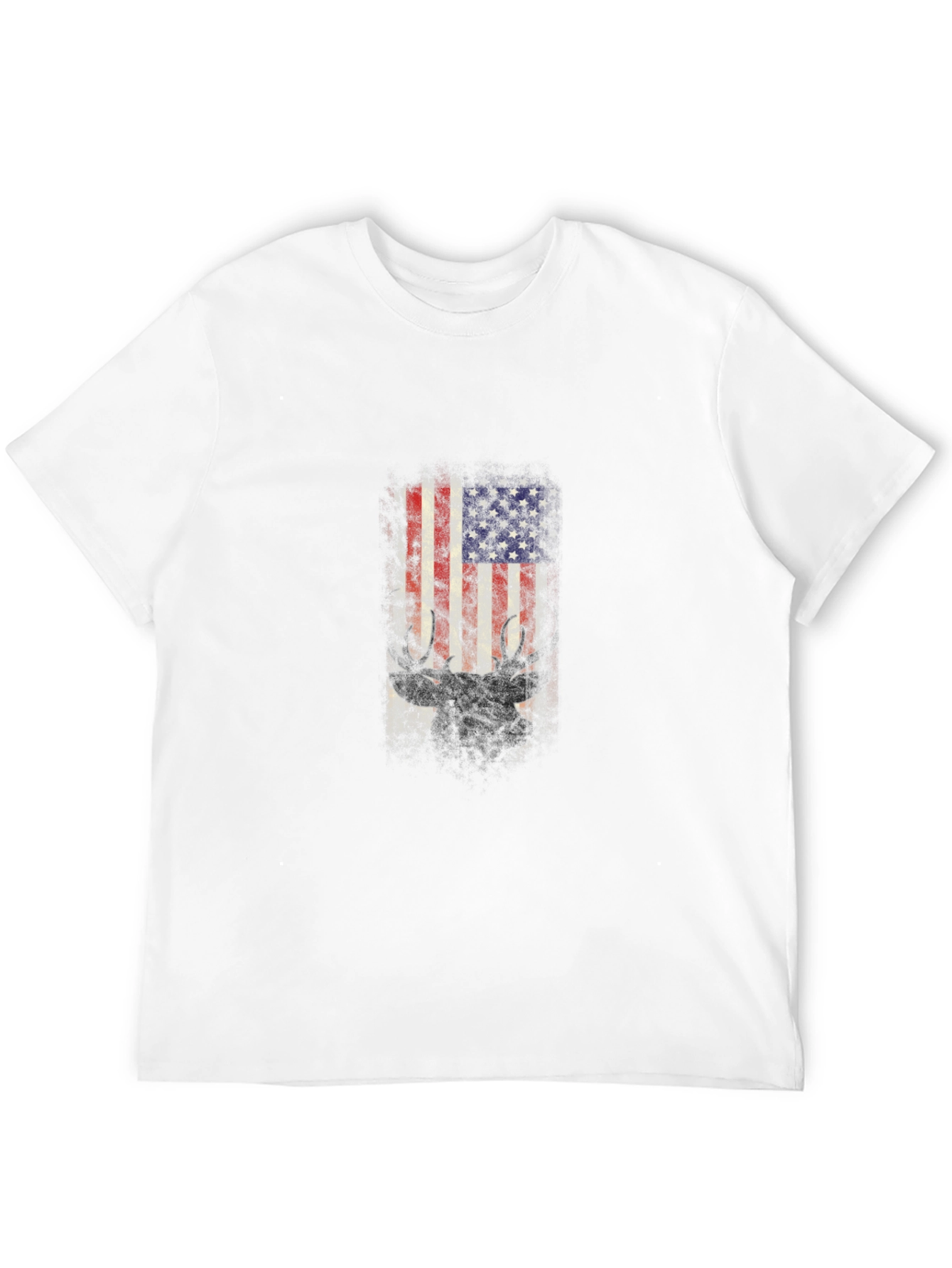American Flag Deer Graphic Tee - Black