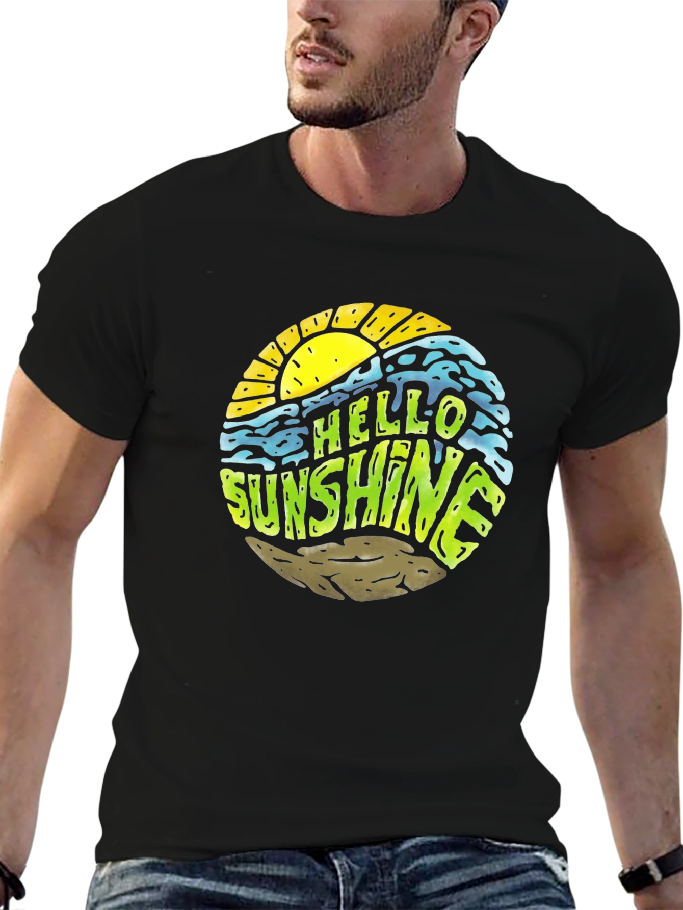 Hello Sunshine Graphic Tee - Black