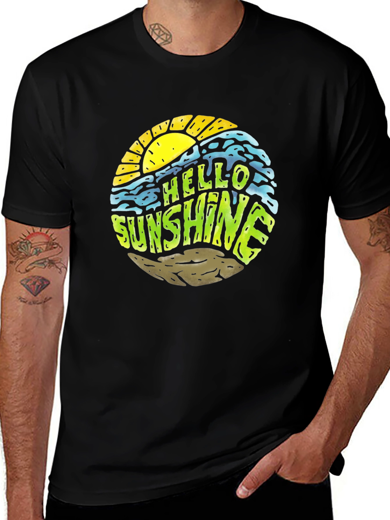Hello Sunshine Graphic Tee - Black