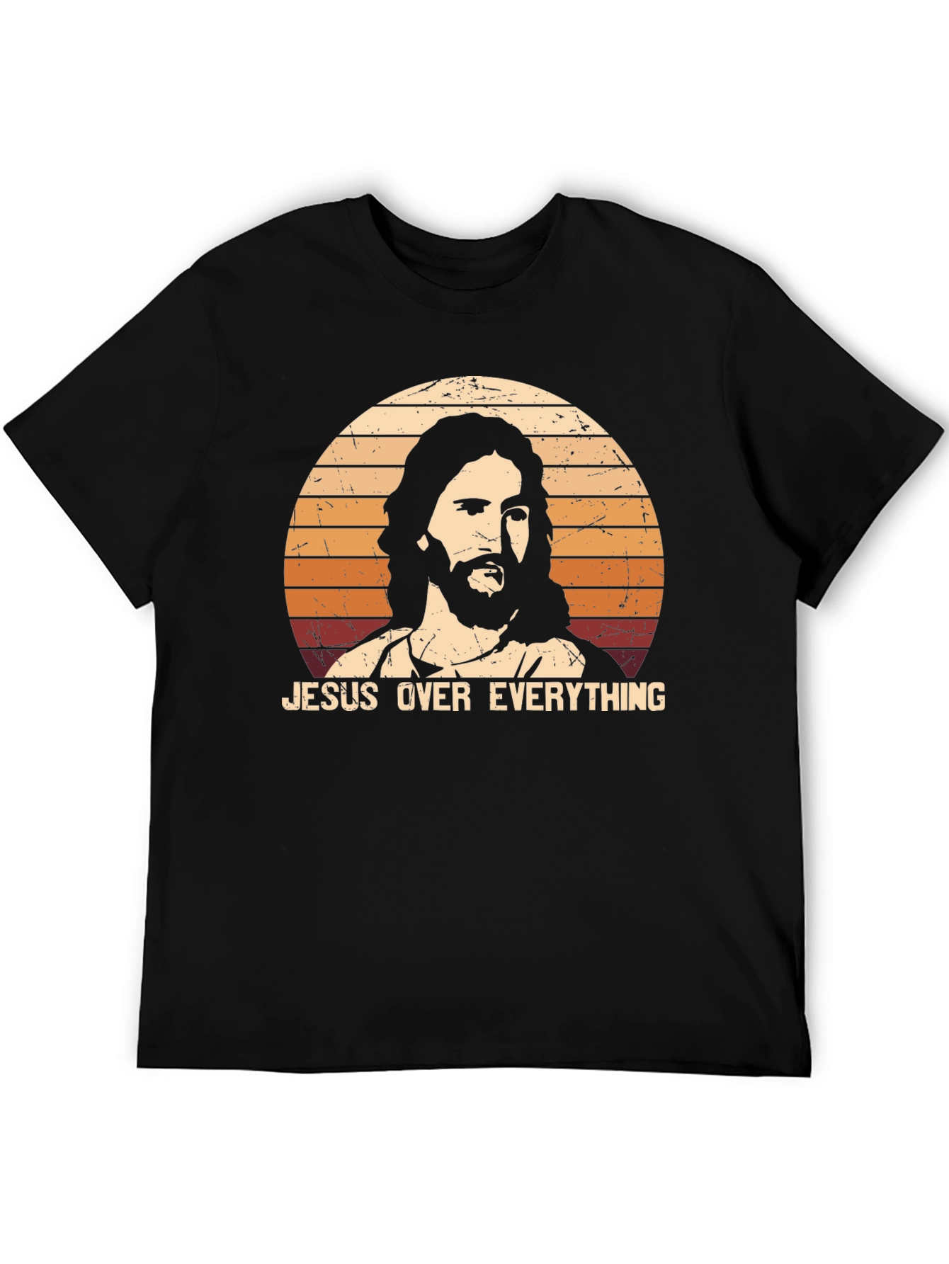 Jesus Over Everything Black Graphic T-Shirt