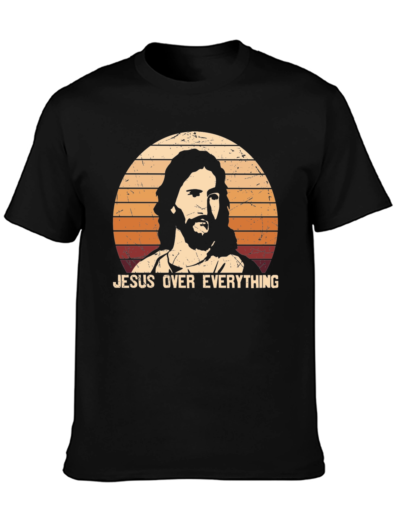 Jesus Over Everything Black Graphic T-Shirt