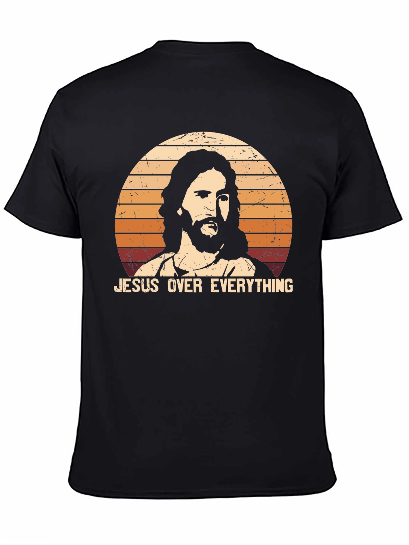 Jesus Over Everything Black Graphic T-Shirt