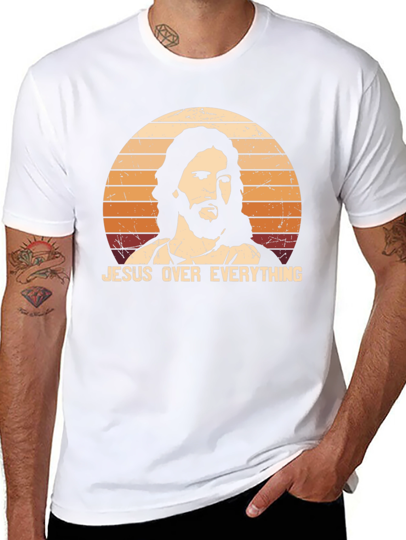Jesus Over Everything Black Graphic T-Shirt