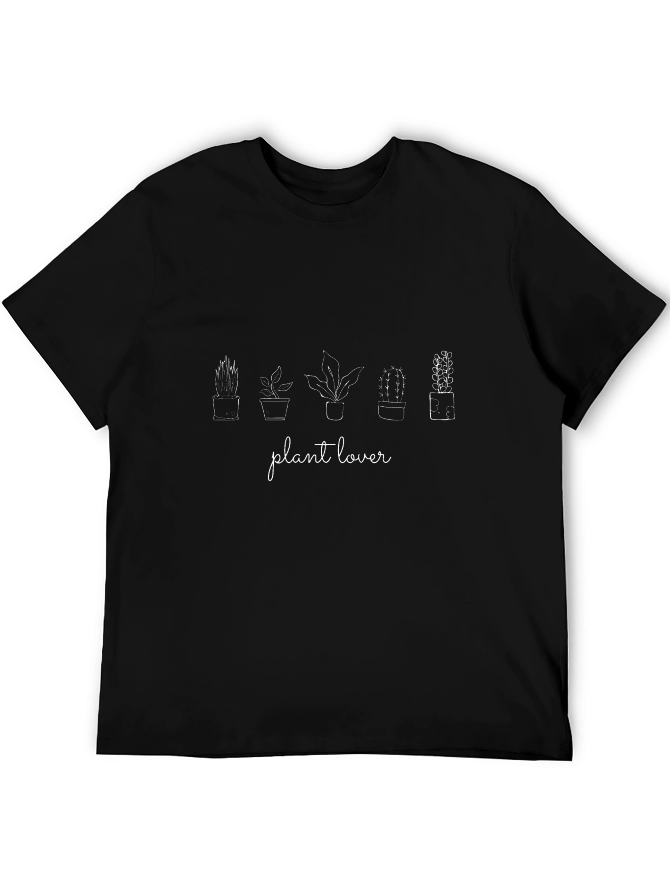 Plant Lover Graphic Tee - Black Cotton T-Shirt