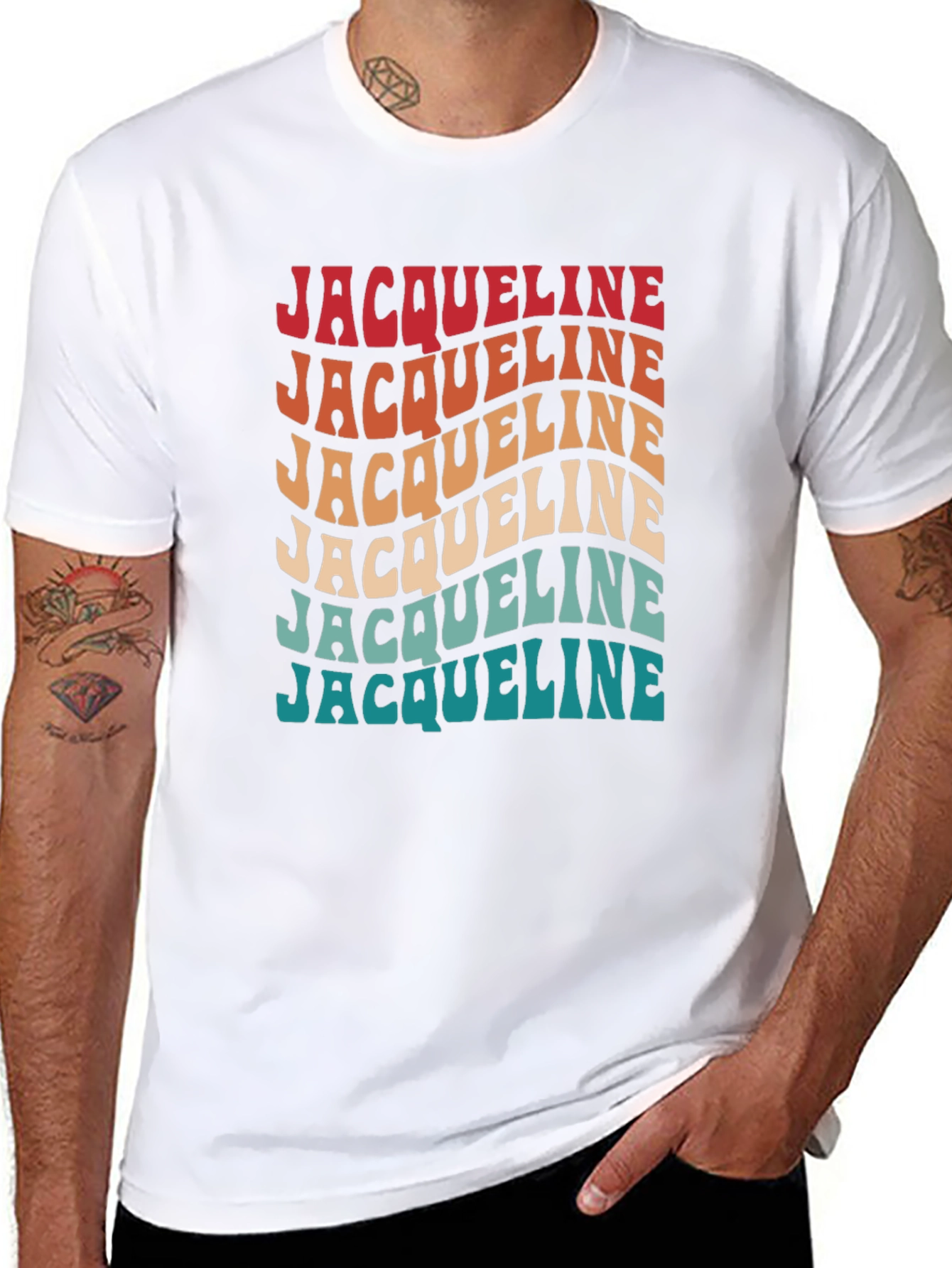 Jacqueline Retro Wavy Text T-Shirt