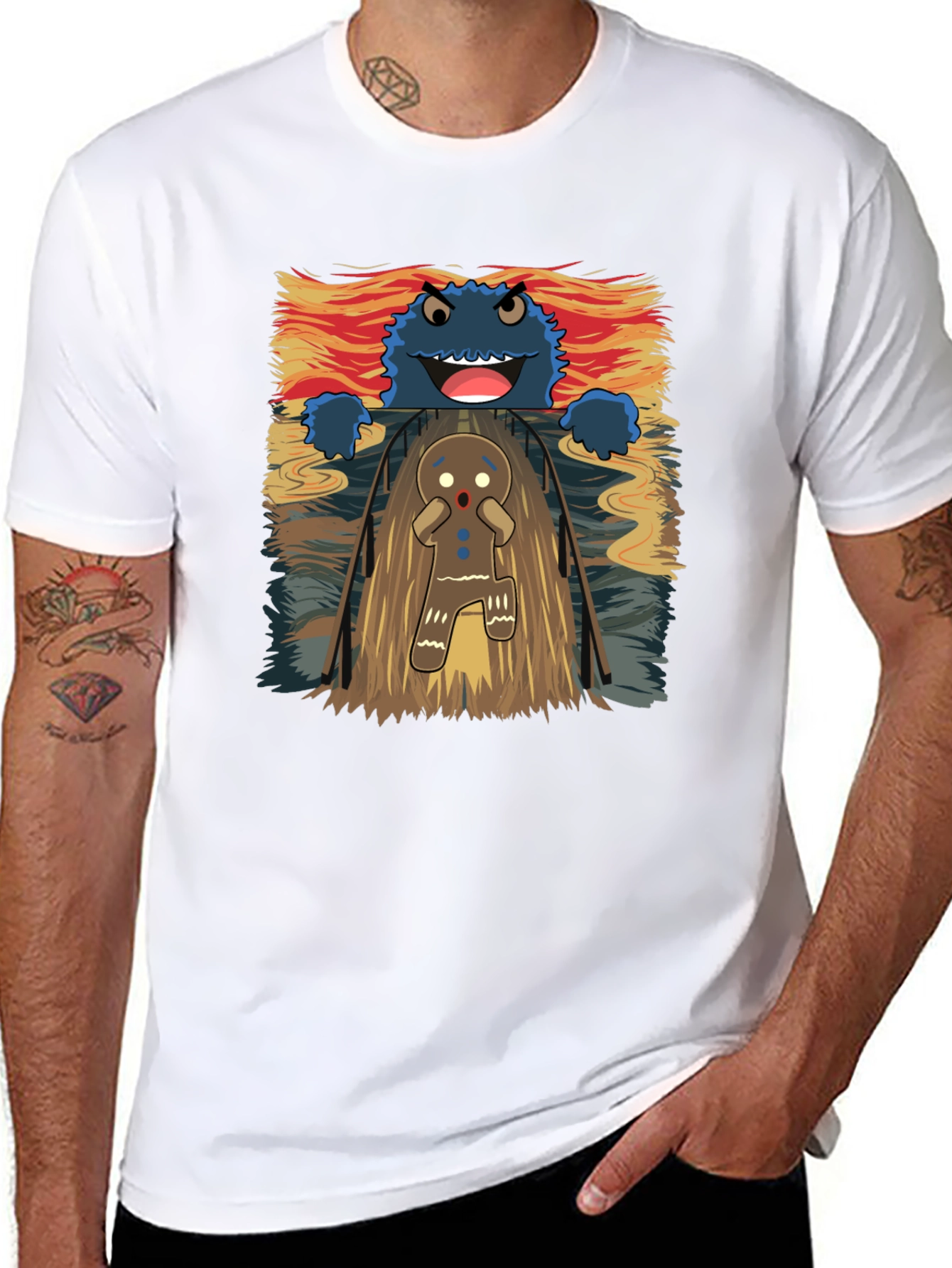 Cookie Monster Gingerbread Man T-Shirt