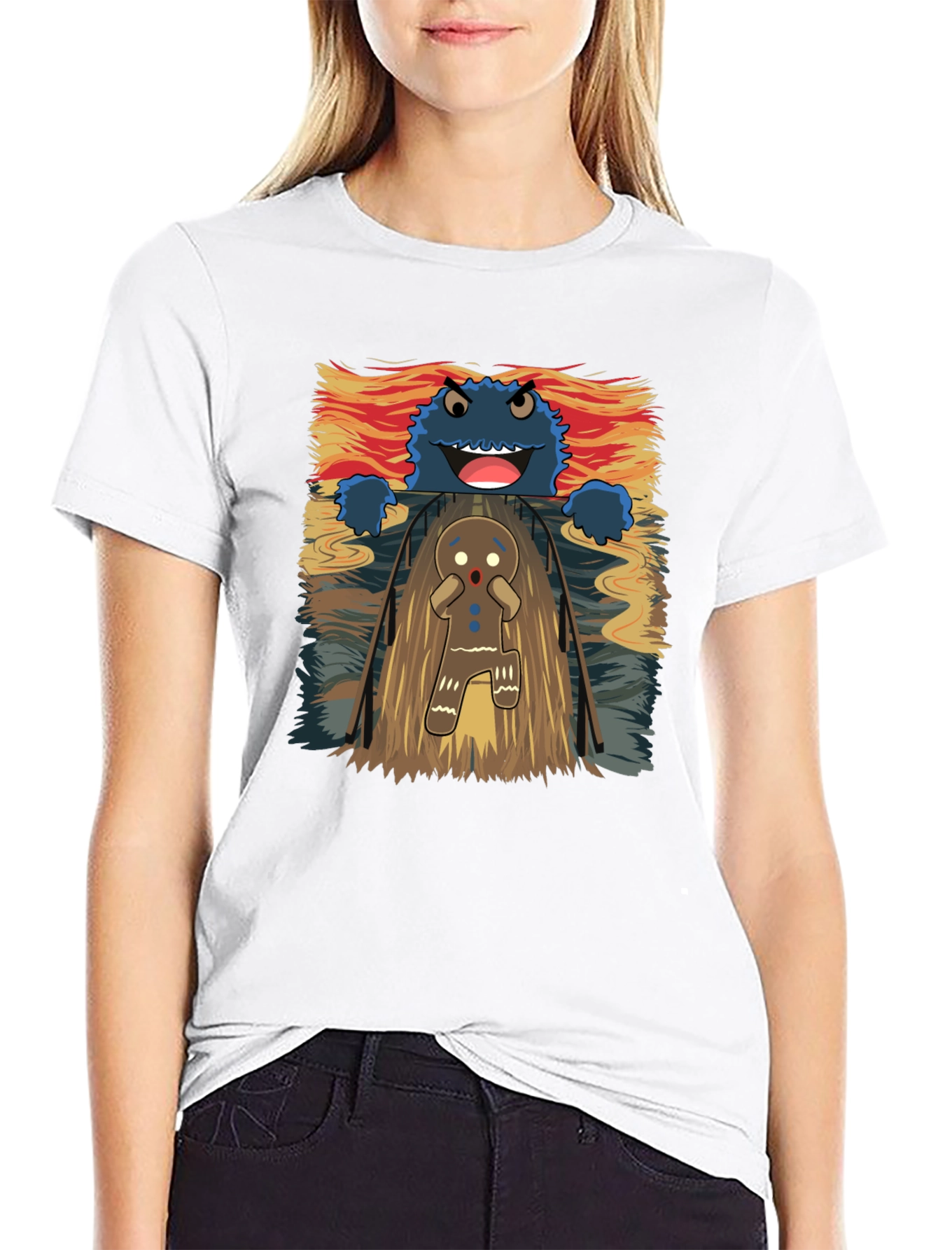 Cookie Monster Gingerbread Man T-Shirt
