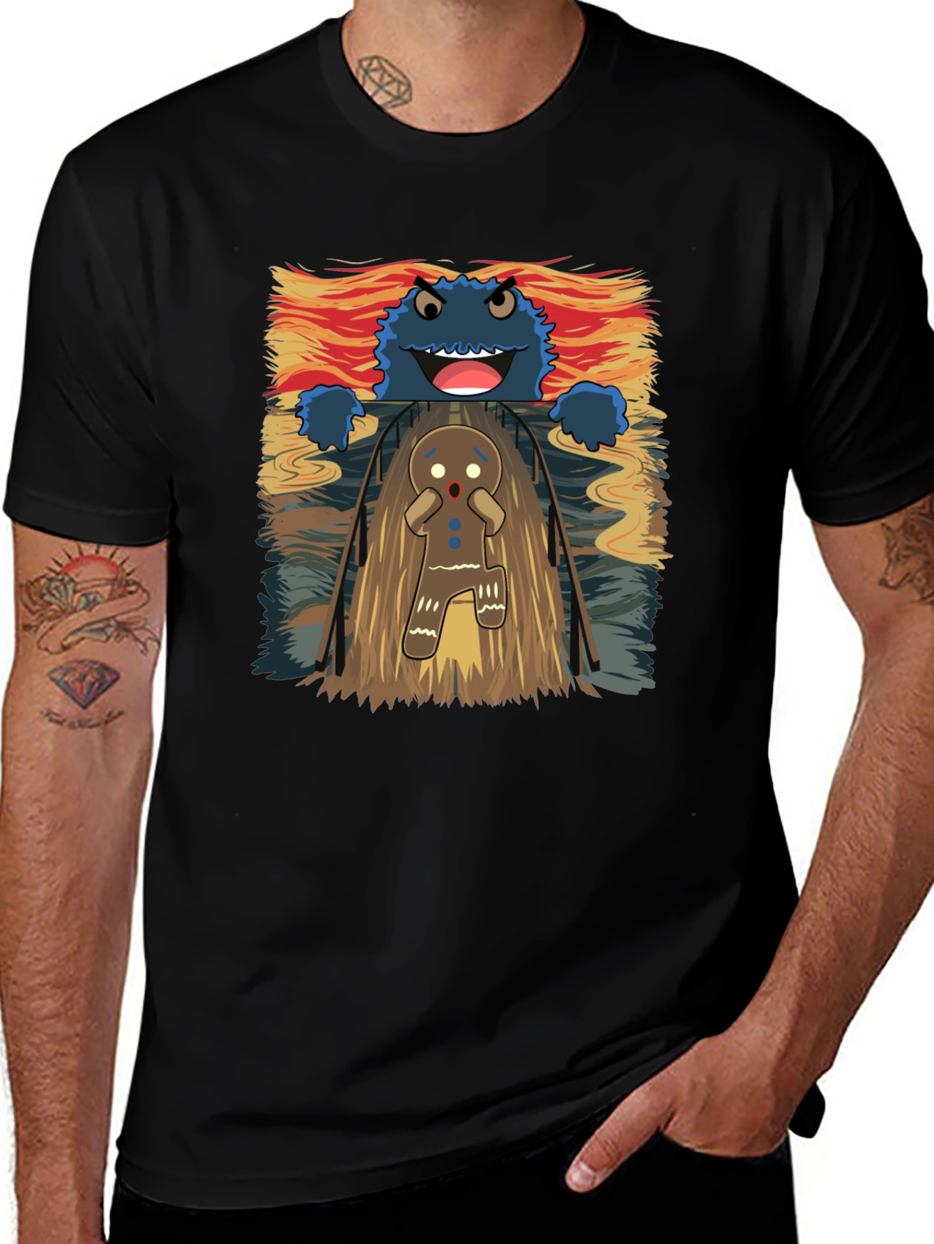Cookie Monster Gingerbread Man T-Shirt