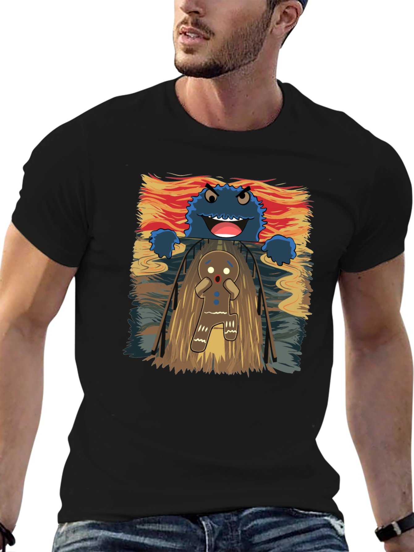 Cookie Monster Gingerbread Man T-Shirt