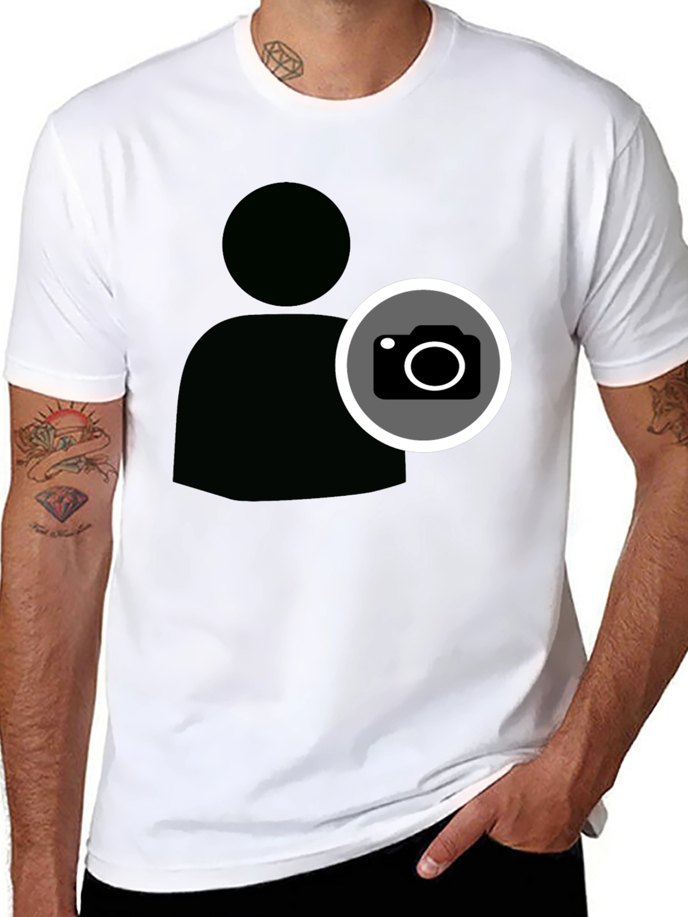 Cool Camera Icon Graphic Black T-Shirt
