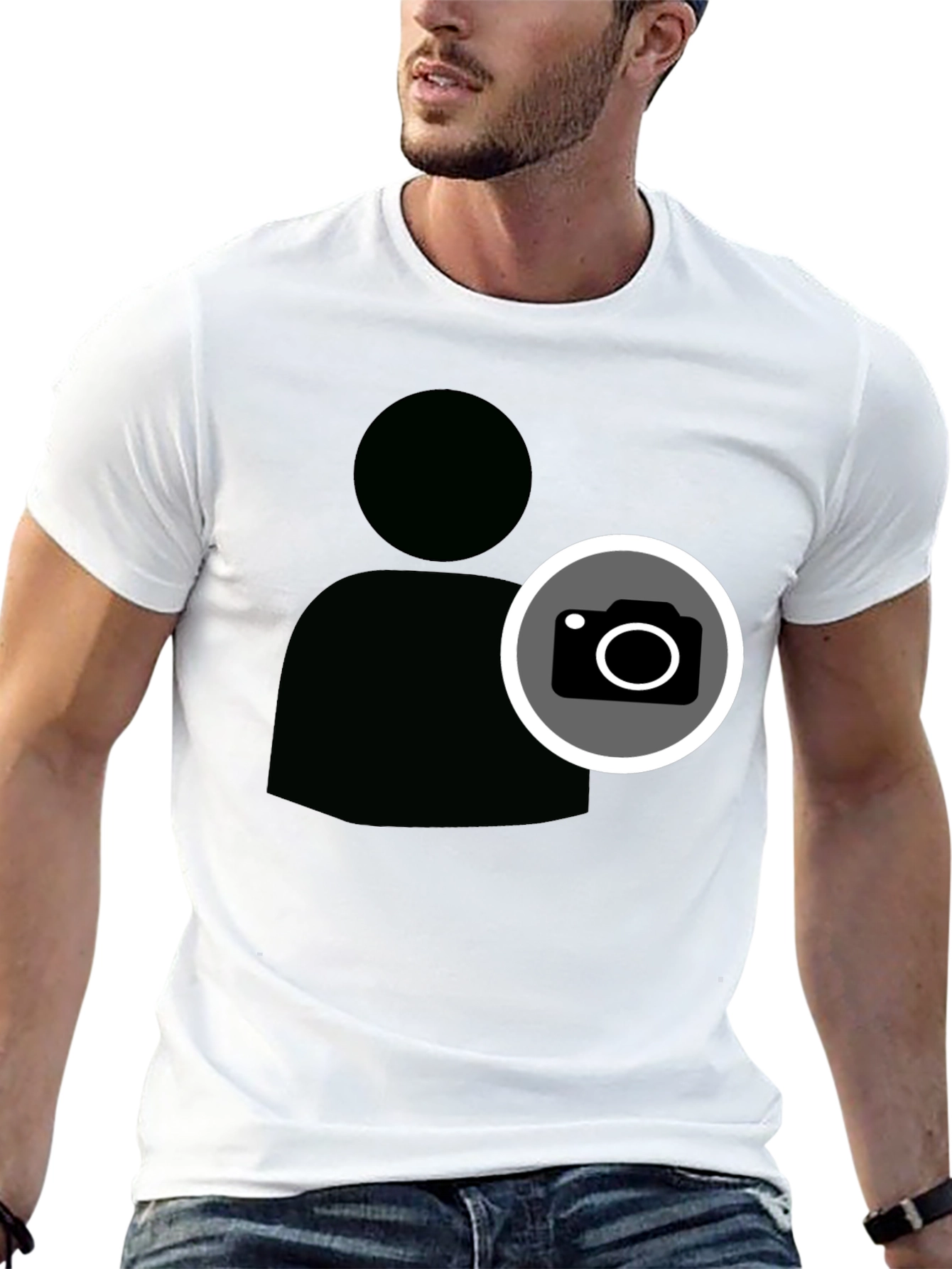 Cool Camera Icon Graphic Black T-Shirt