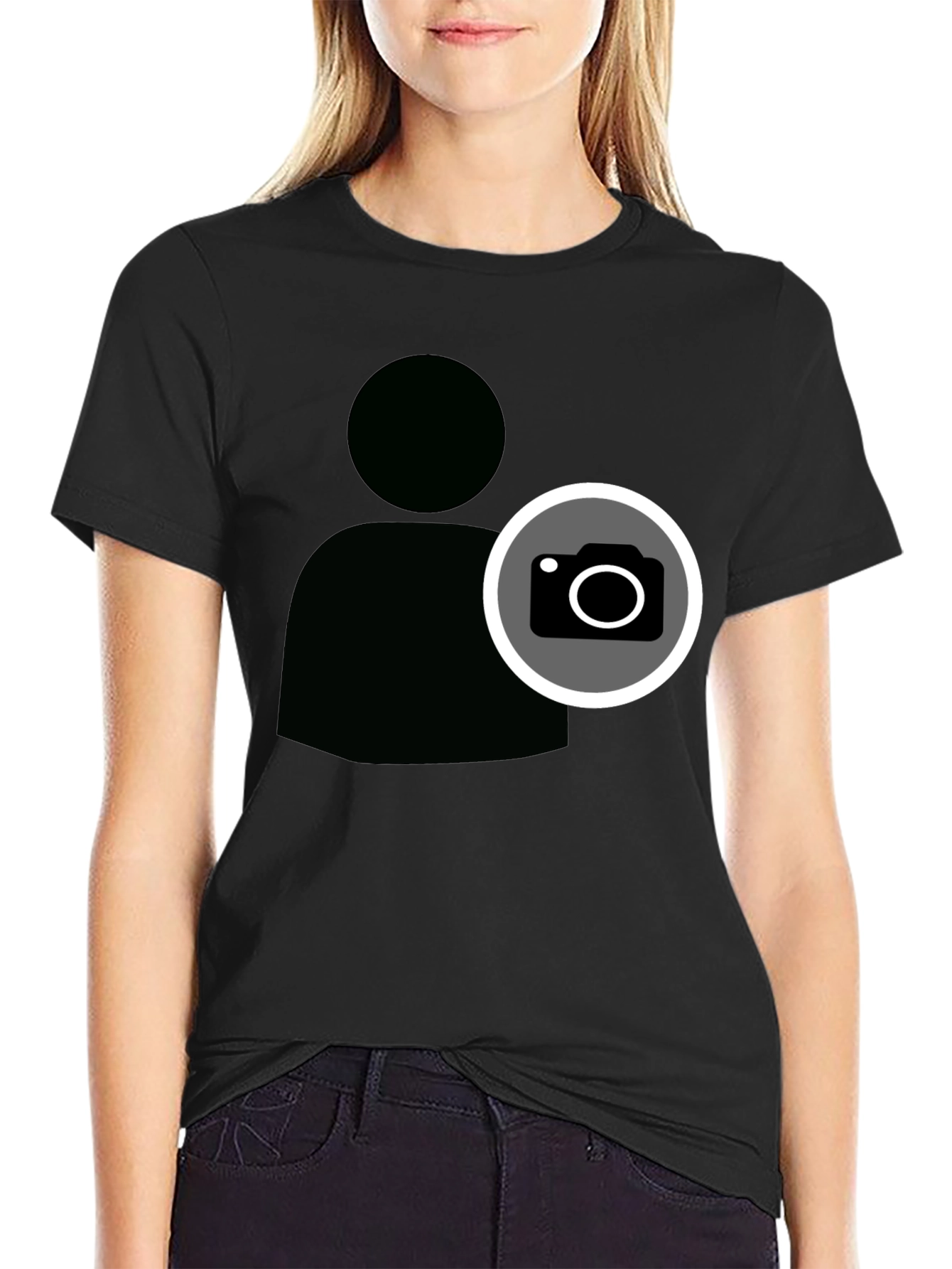 Cool Camera Icon Graphic Black T-Shirt