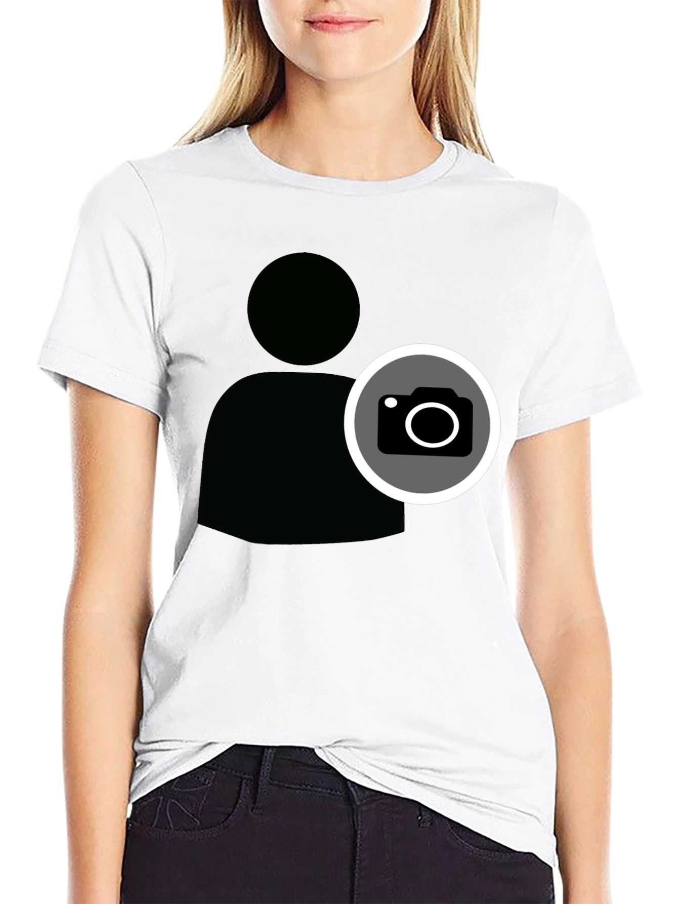 Cool Camera Icon Graphic Black T-Shirt