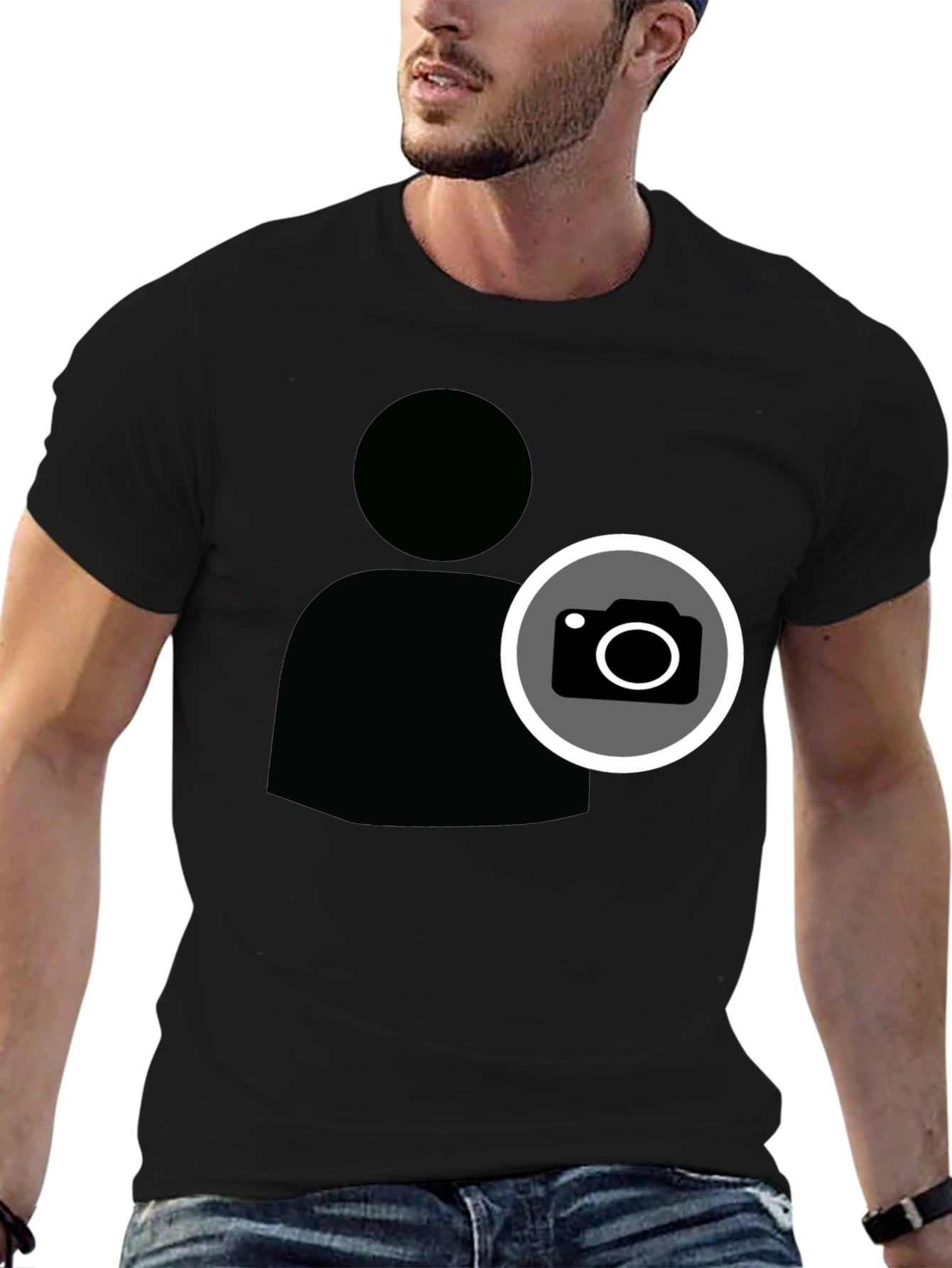 Cool Camera Icon Graphic Black T-Shirt