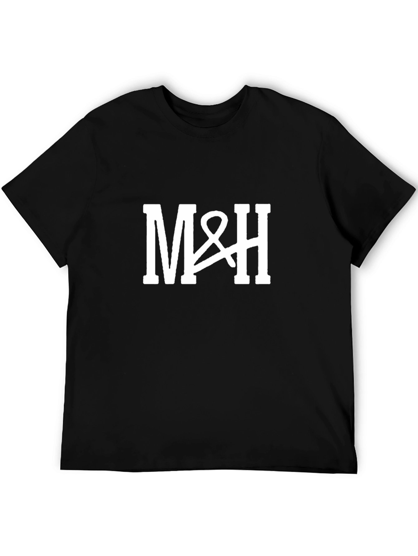 M&H Graphic Tee - Black Cotton Blend Casual T-Shirt