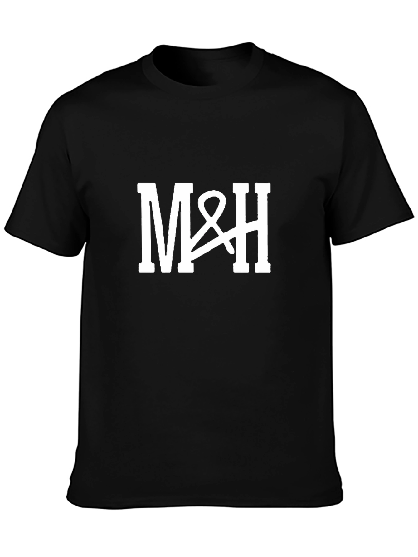 M&H Graphic Tee - Black Cotton Blend Casual T-Shirt