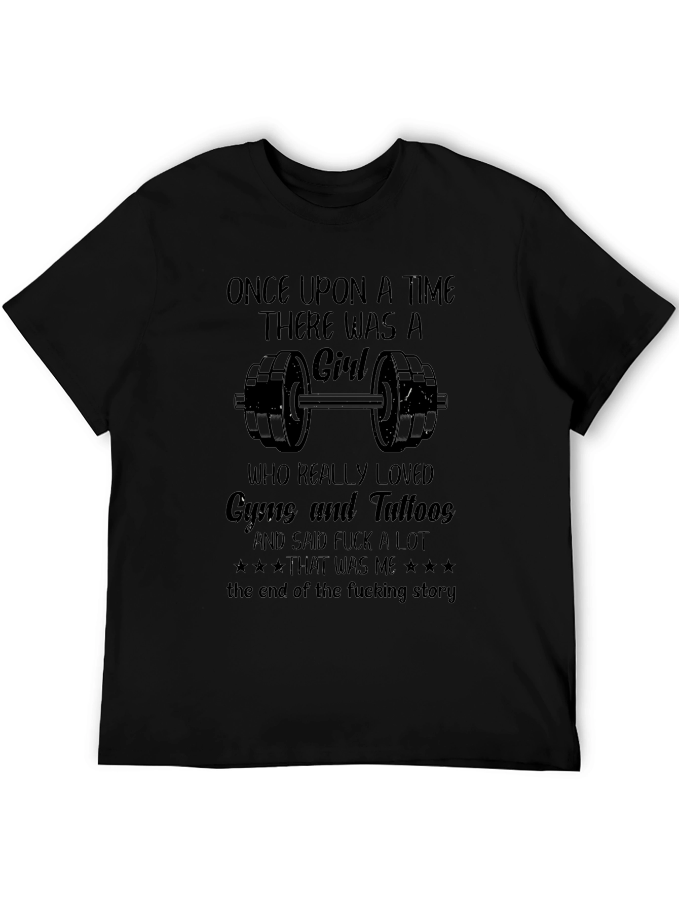 Gym and Tattoos Black Graphic T-Shirt