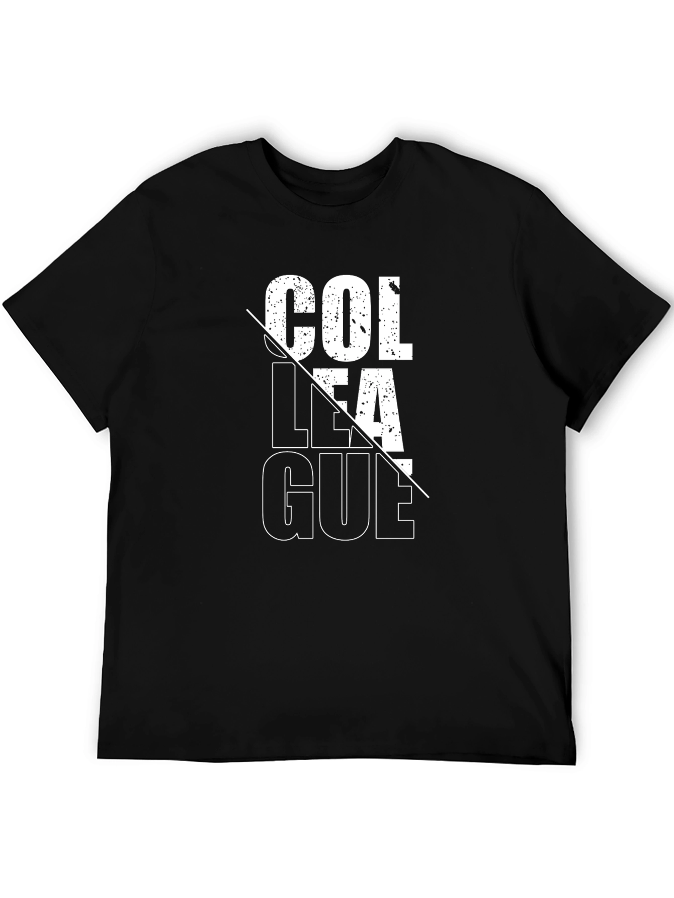 College League Graphic Print Black T-Shirt