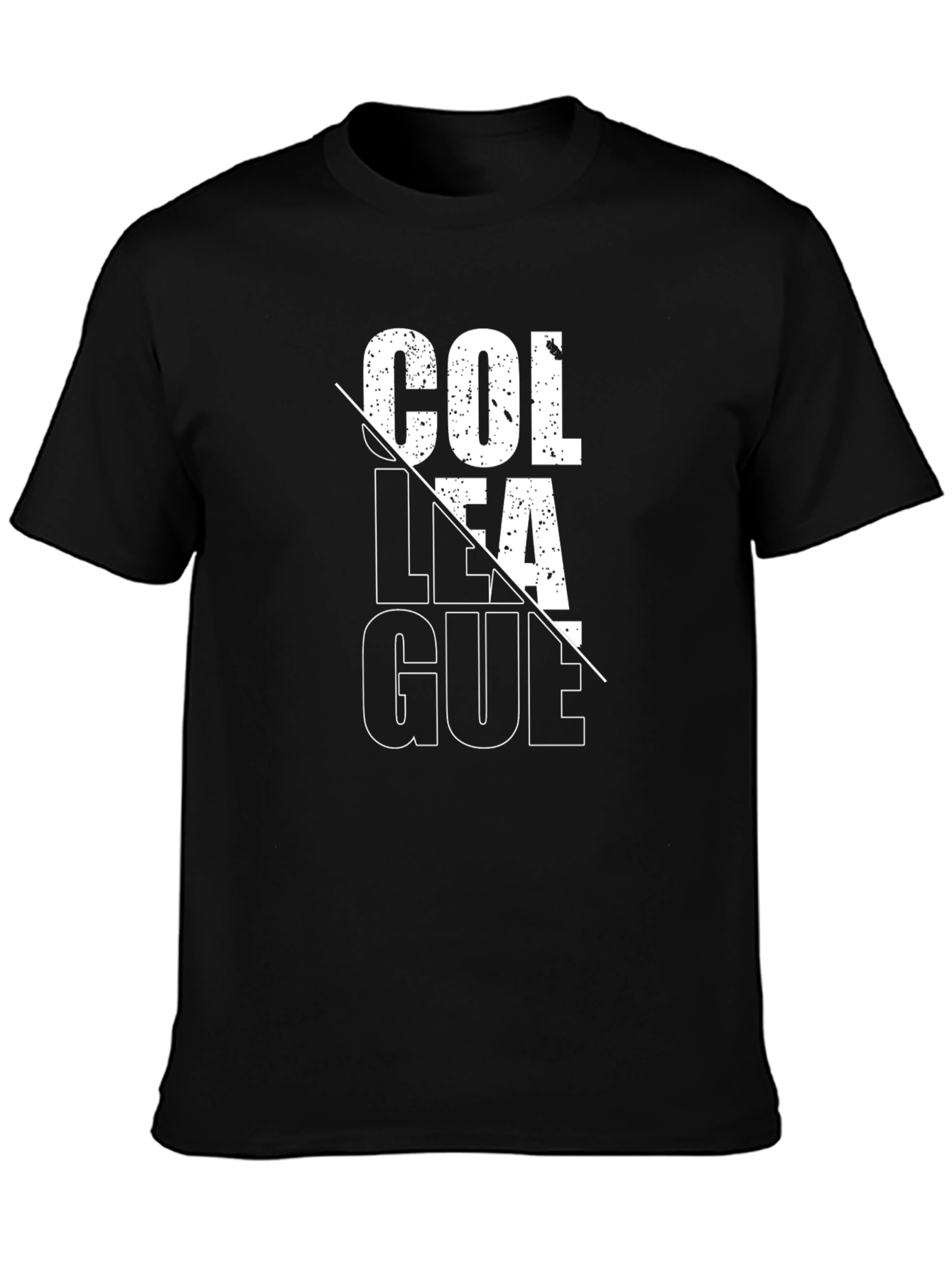 College League Graphic Print Black T-Shirt