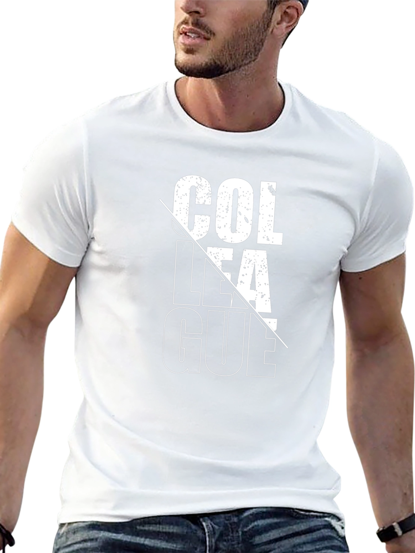College League Graphic Print Black T-Shirt