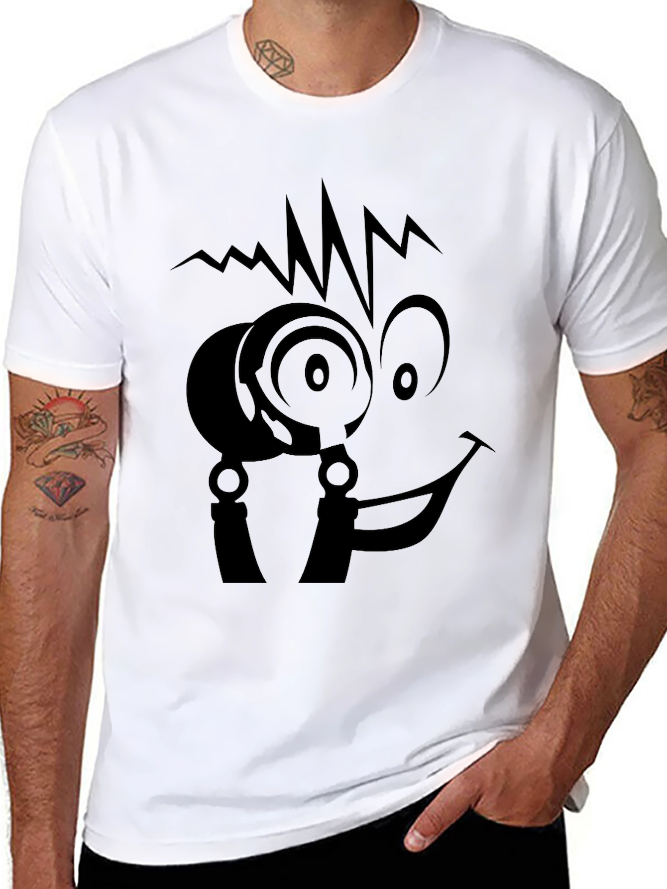 Cool Face Black T-Shirt - Unique Graphic Tee