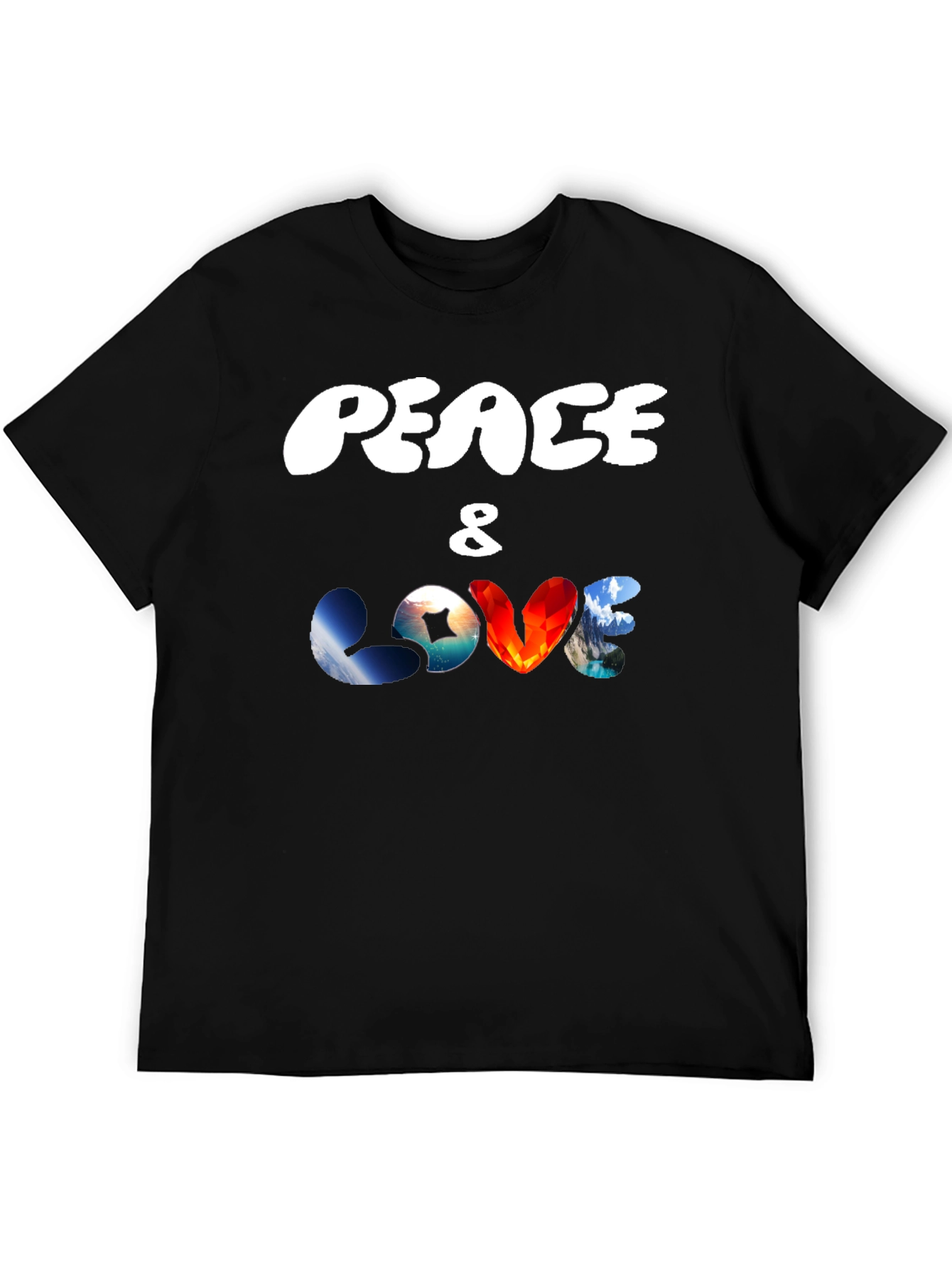 Peace & Love Graphic T-Shirt - Black